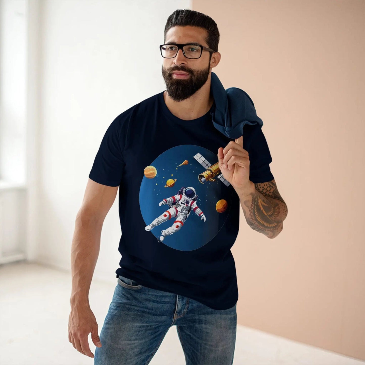 Cosmos Astronaut Shirt CS20 Unisex Premium Cotton Tee With Original Art Design Retro2Nova