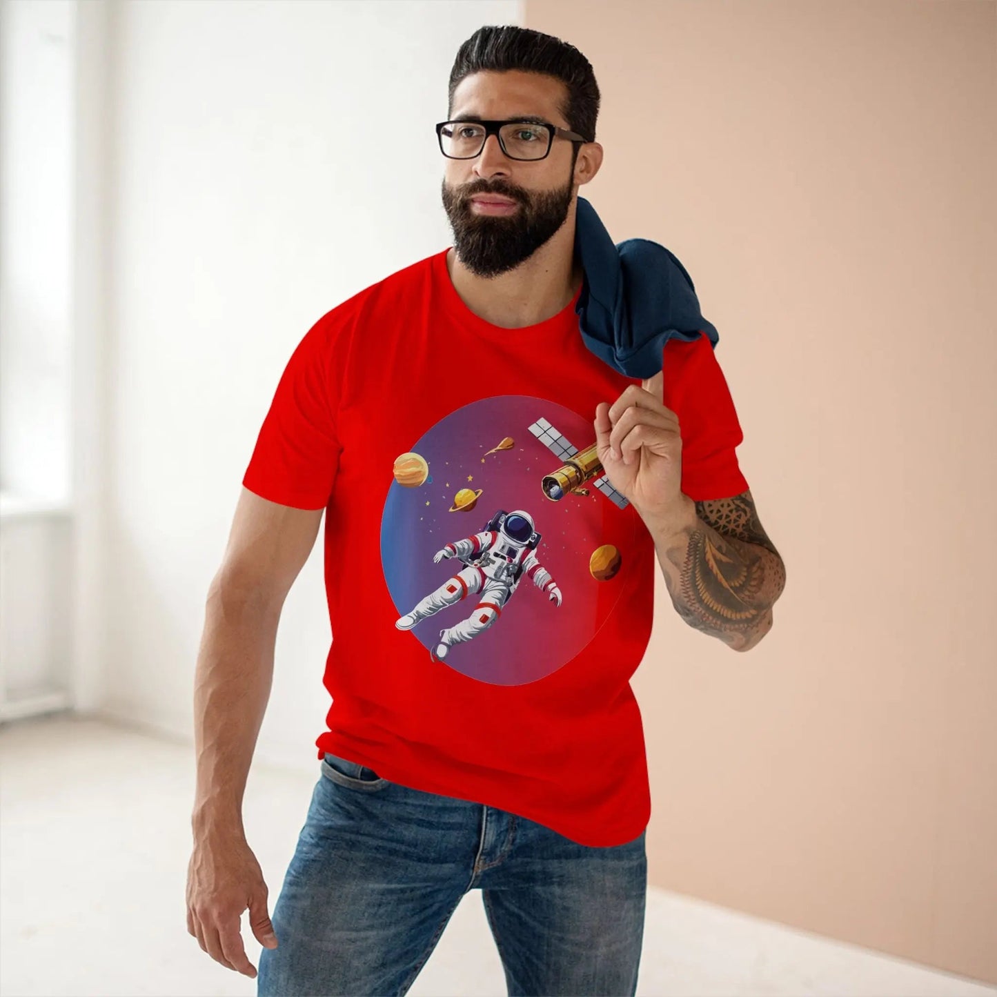 Cosmos Astronaut Shirt CS20 Unisex Premium Cotton Tee With Original Art Design Retro2Nova