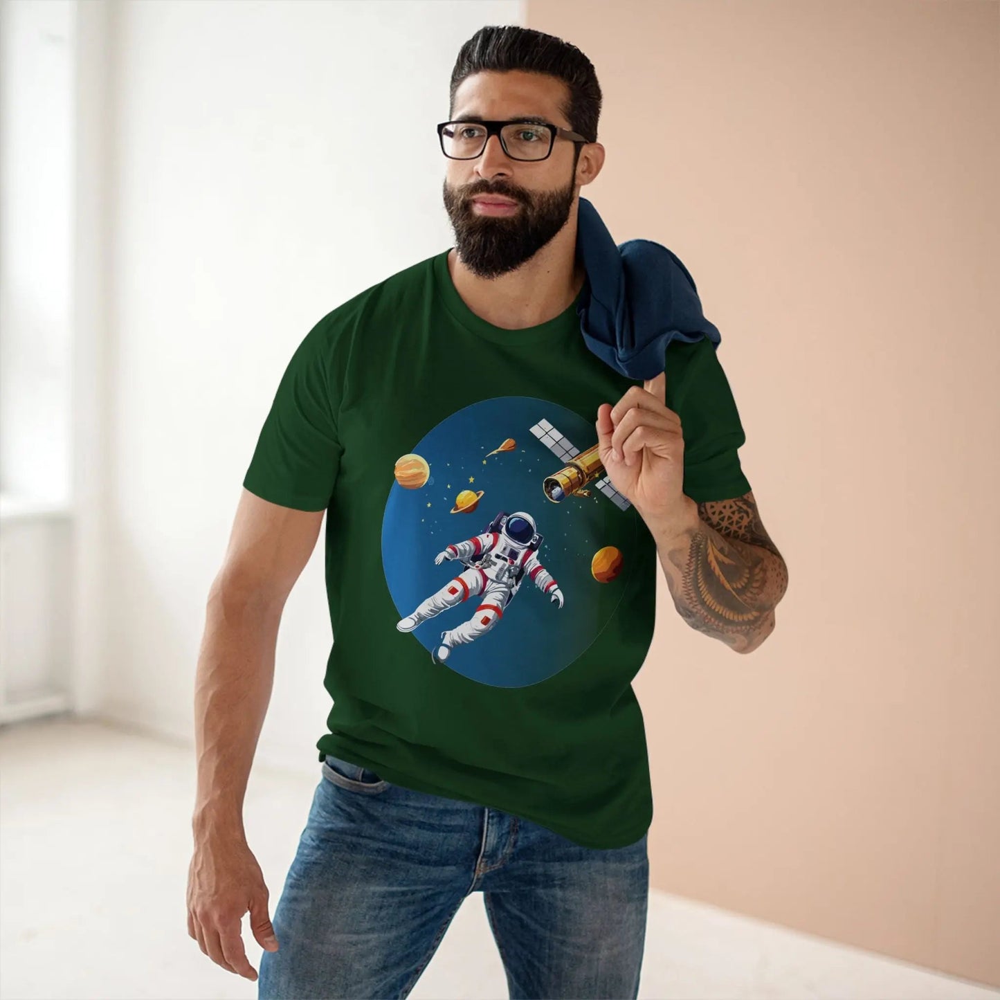 Cosmos Astronaut Shirt CS20 Unisex Premium Cotton Tee With Original Art Design Retro2Nova