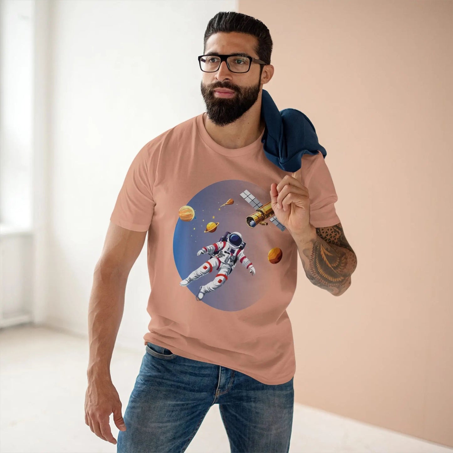 Cosmos Astronaut Shirt CS20 Unisex Premium Cotton Tee With Original Art Design Retro2Nova