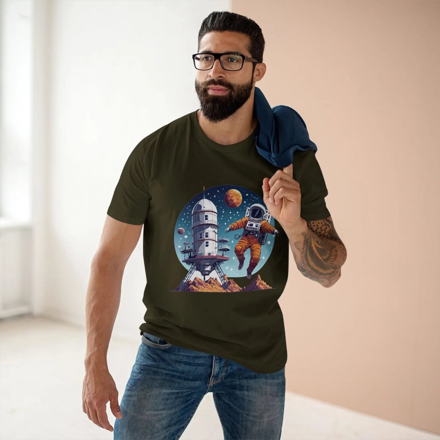 Cosmos Astronaut Shirt Unisex Premium Cotton Tee With Original Space Art Design Collection
