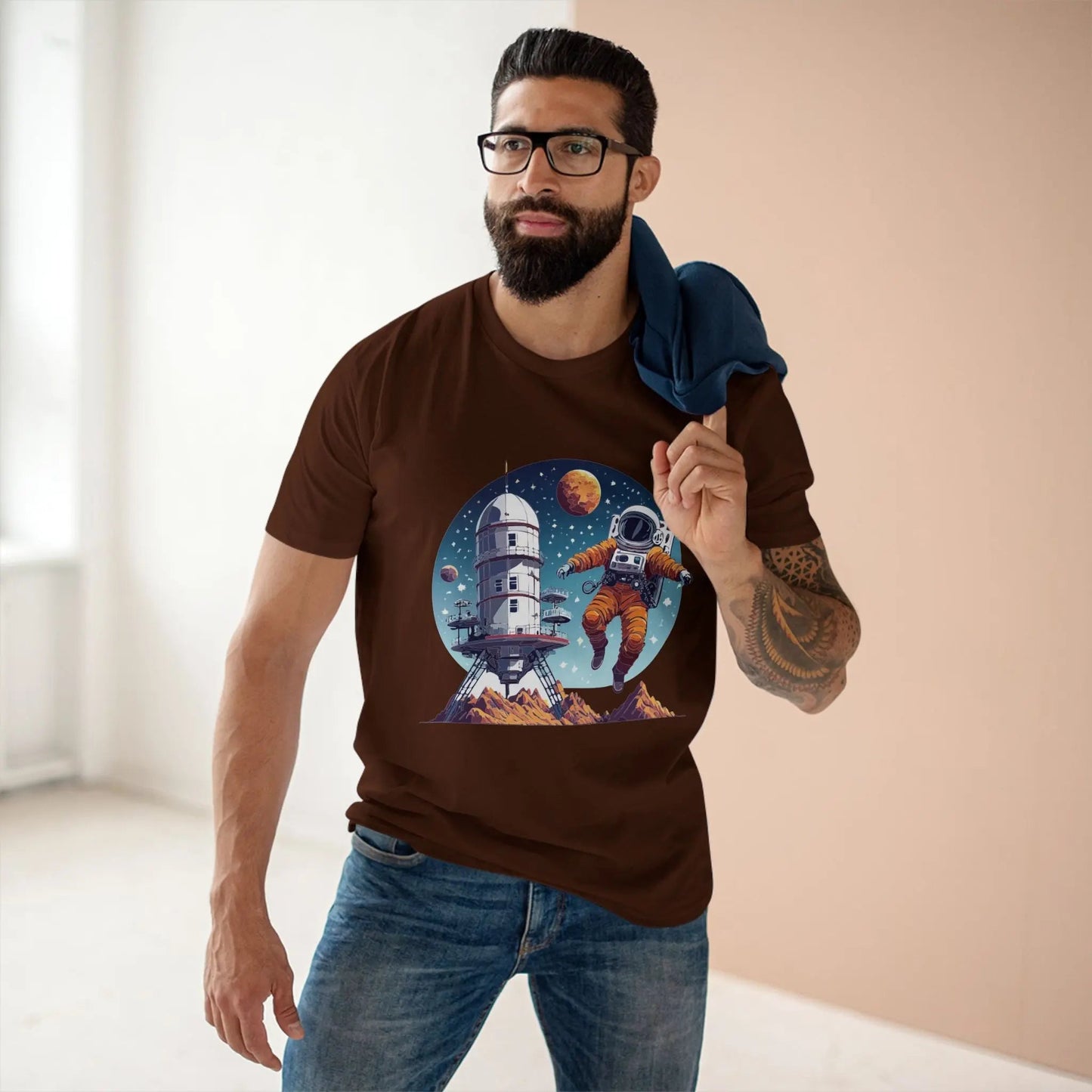 Cosmos Astronaut Shirt Unisex Premium Cotton Tee With Original Space Art Design Collection