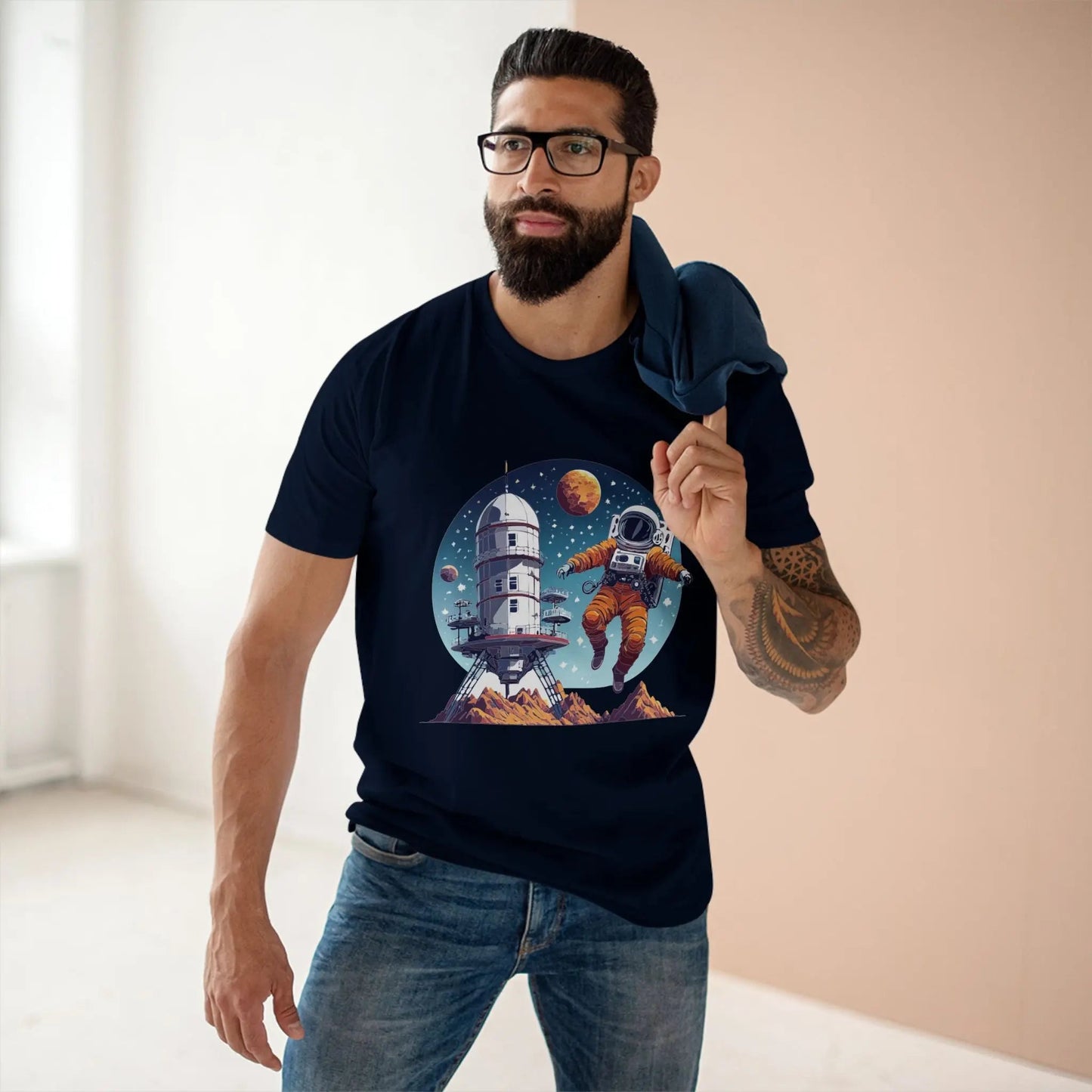 Cosmos Astronaut Shirt Unisex Premium Cotton Tee With Original Space Art Design Collection