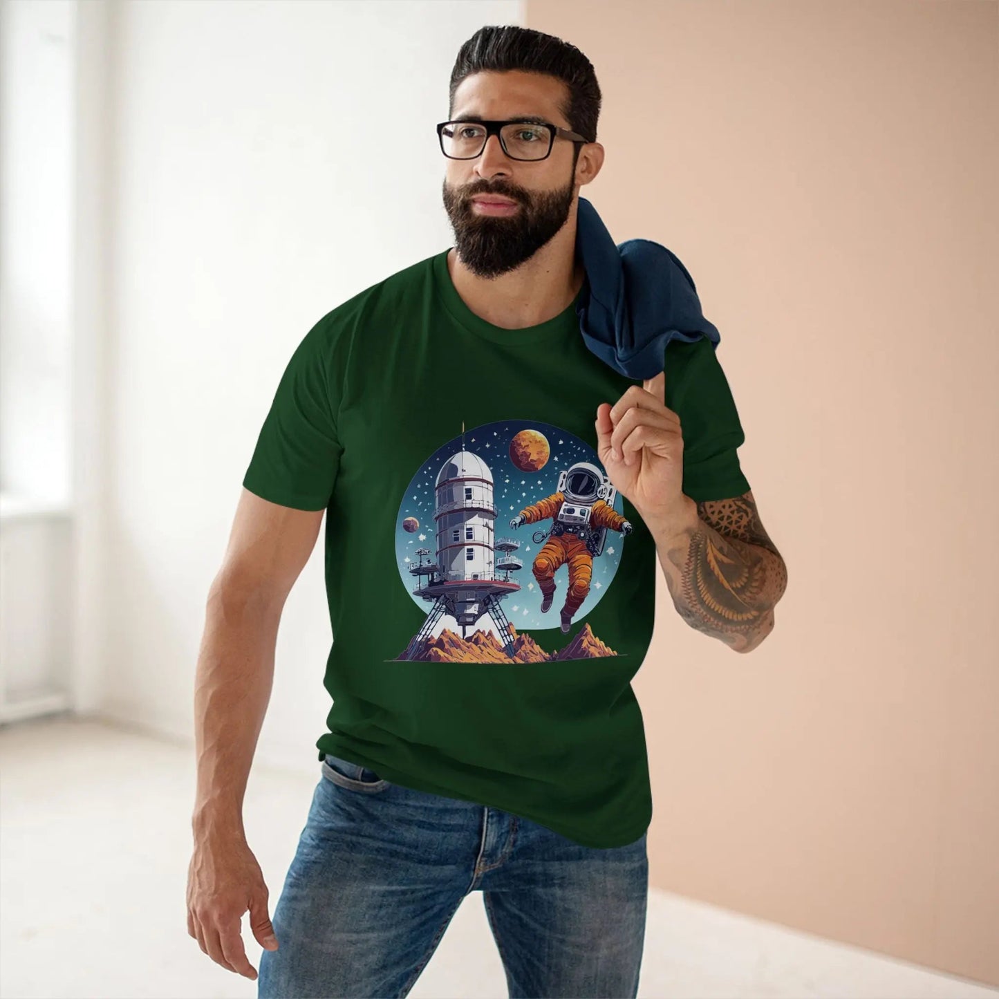 Cosmos Astronaut Shirt Unisex Premium Cotton Tee With Original Space Art Design Collection