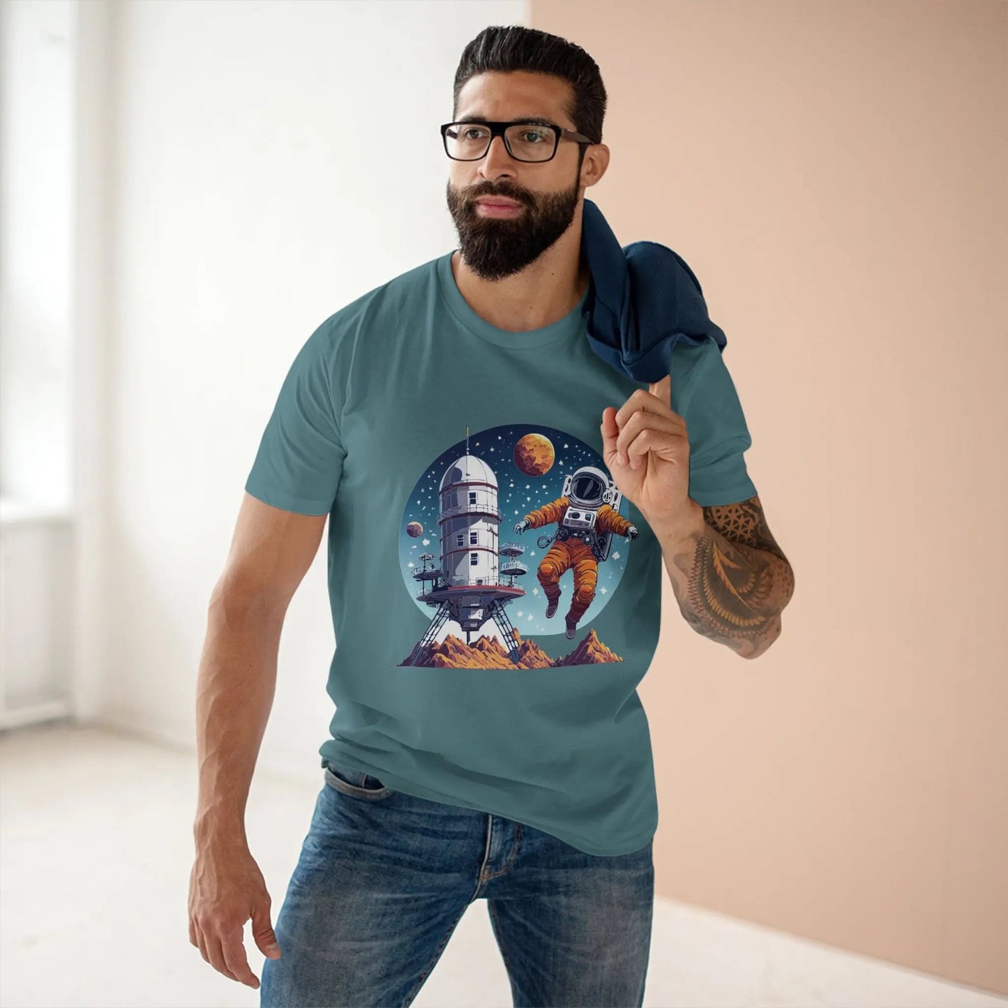 Cosmos Astronaut Shirt Unisex Premium Cotton Tee With Original Space Art Design Collection