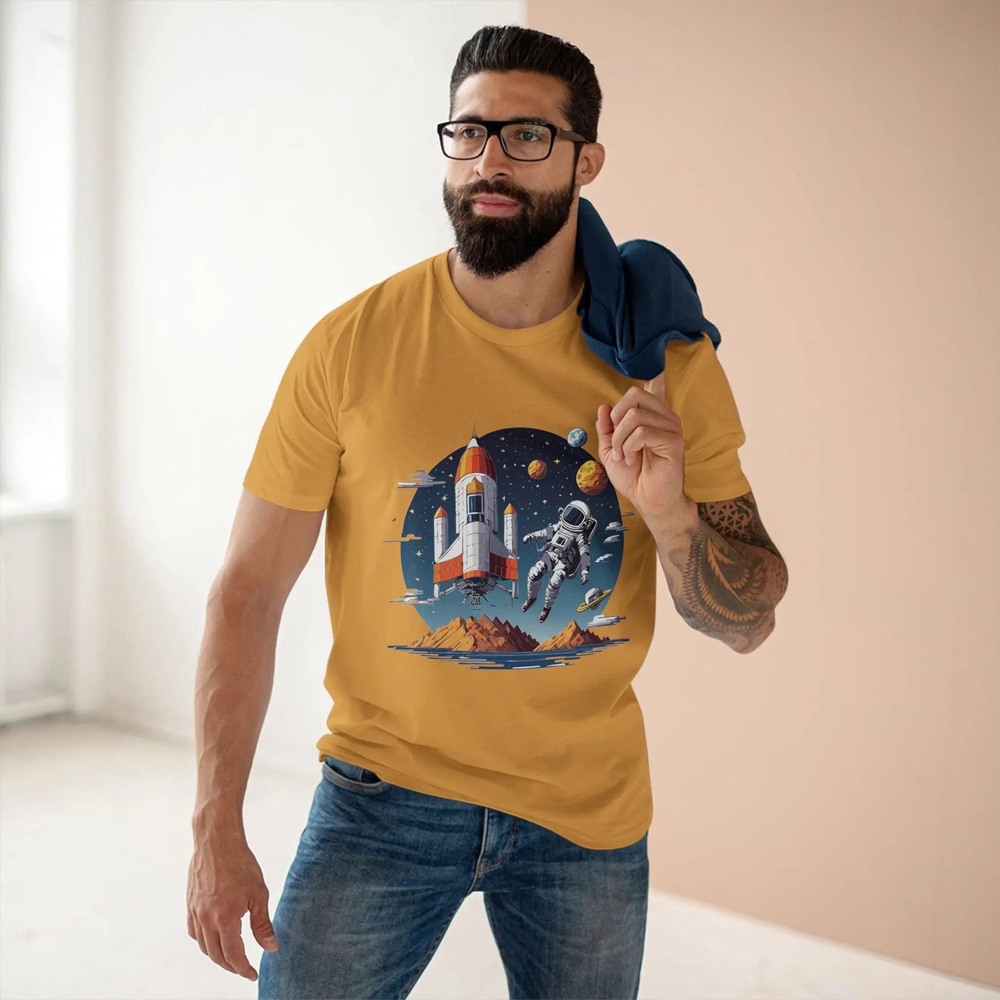 Cosmos Astronaut Shirt Unisex Premium Cotton Art Tee With Original Art Design From Art Collection