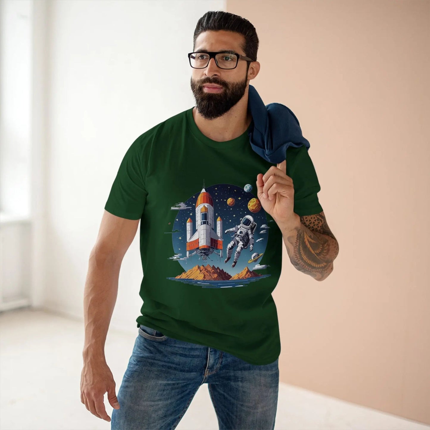Cosmos Astronaut Shirt Unisex Premium Cotton Art Tee With Original Art Design From Art Collection