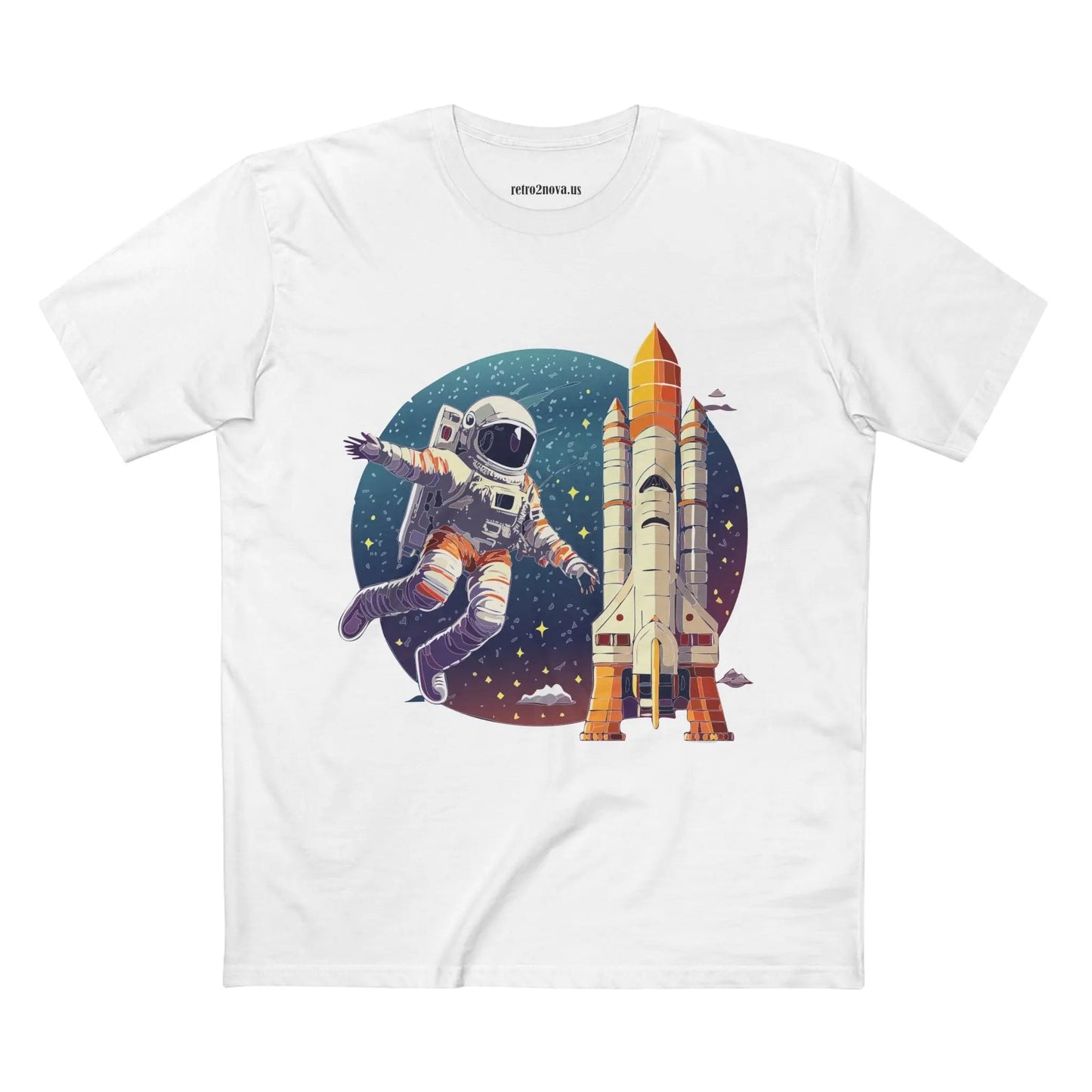 Cosmos Astronaut Shirt Unisex Premium Cotton Tee With Retro2Nova Original Art Design