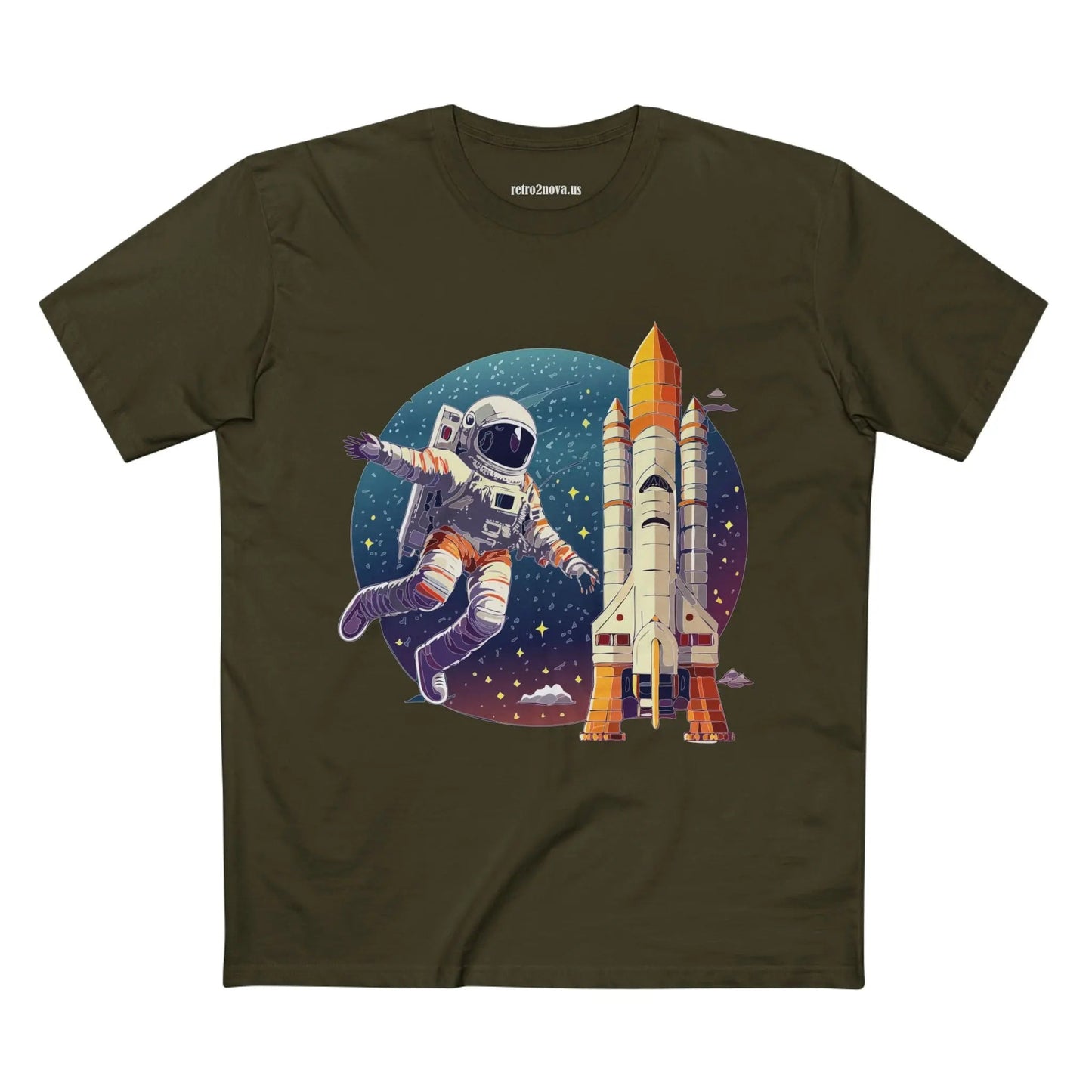 Cosmos Astronaut Shirt Unisex Premium Cotton Tee With Retro2Nova Original Art Design