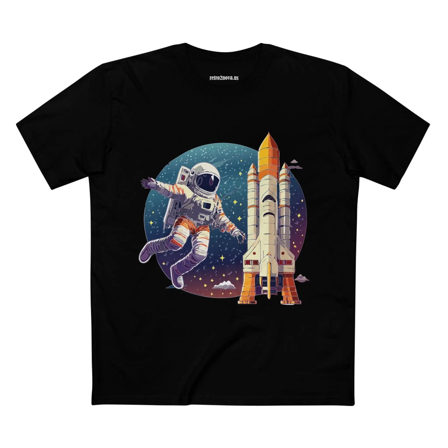 Cosmos Astronaut Shirt Unisex Premium Cotton Tee With Retro2Nova Original Art Design