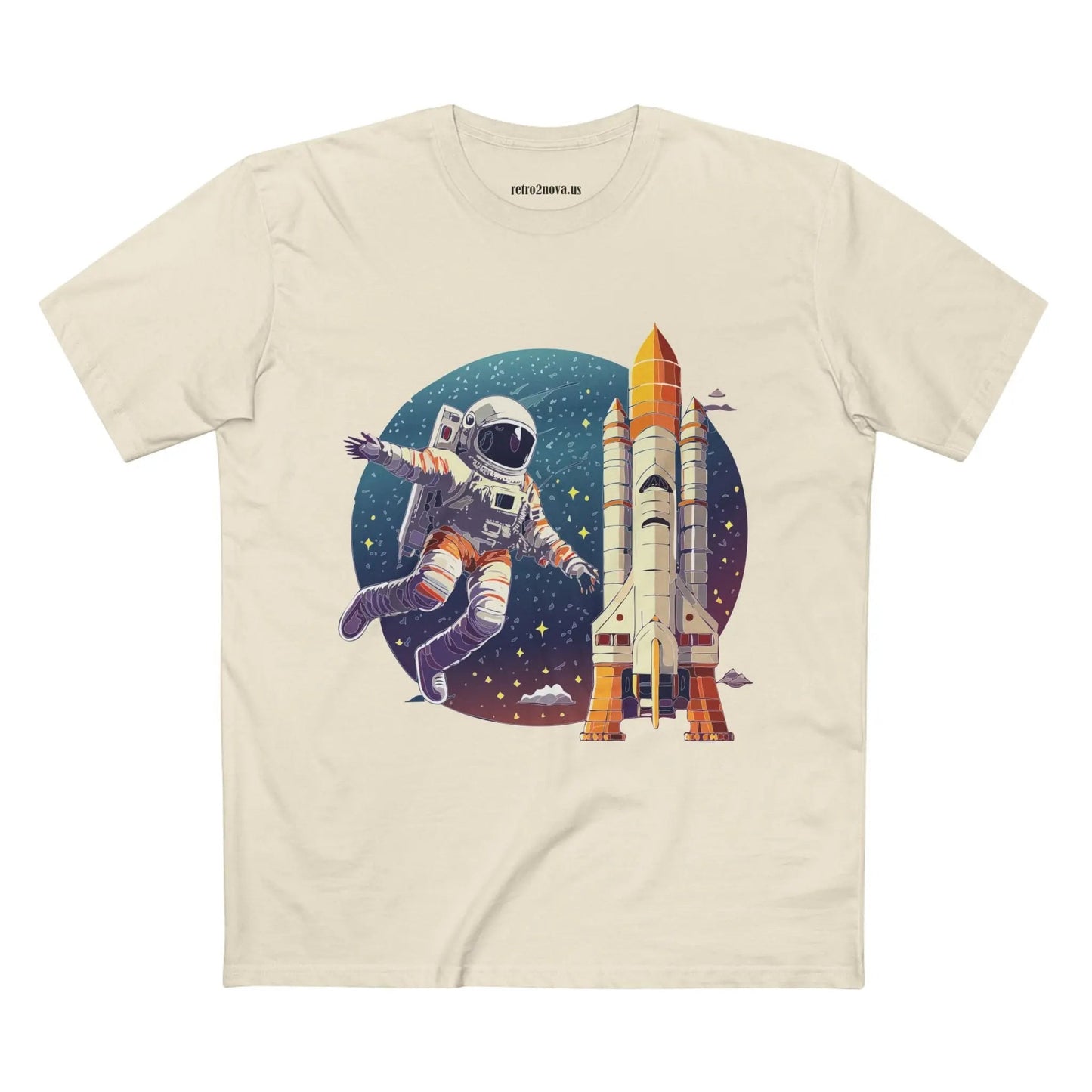 Cosmos Astronaut Shirt Unisex Premium Cotton Tee With Retro2Nova Original Art Design
