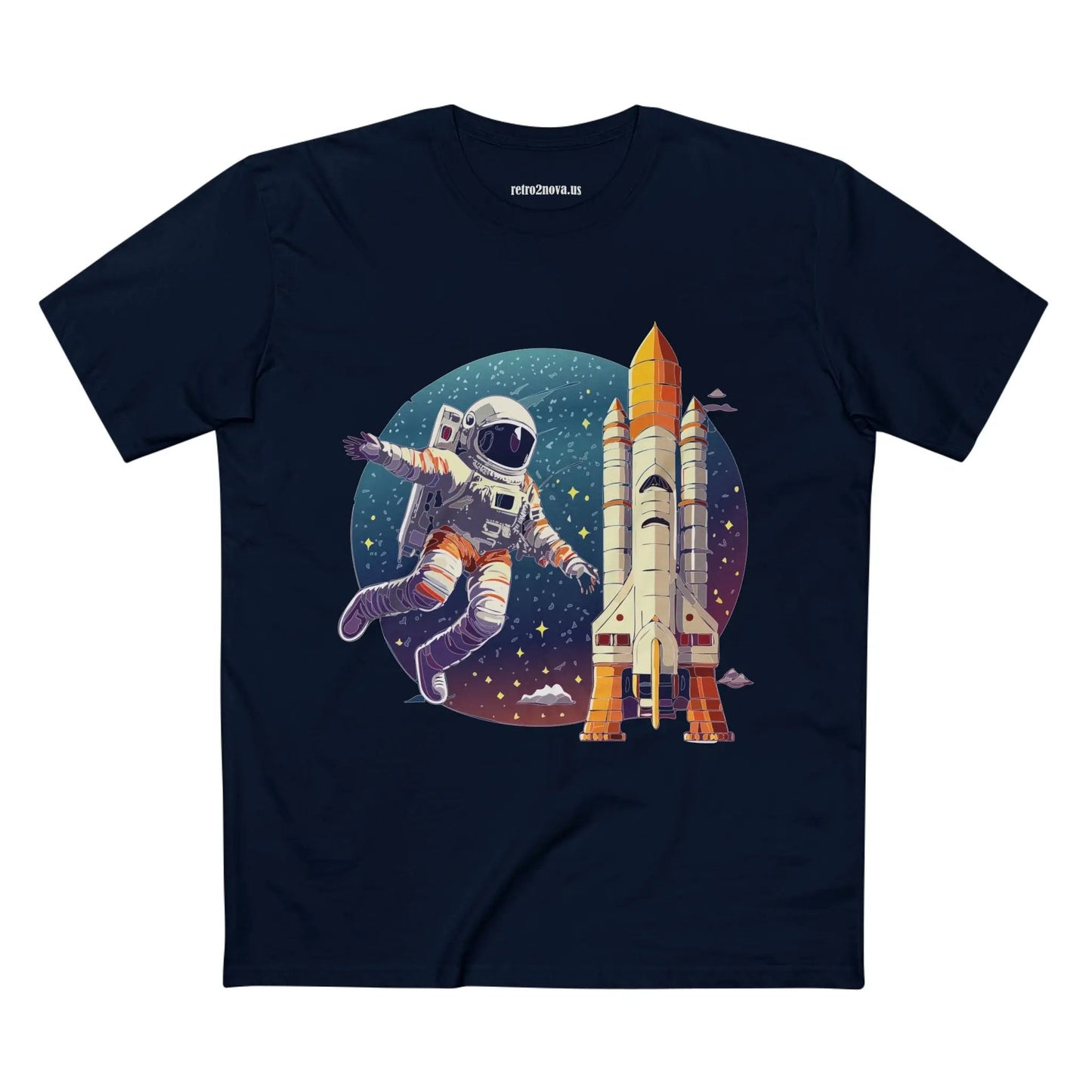 Cosmos Astronaut Shirt Unisex Premium Cotton Tee With Retro2Nova Original Art Design