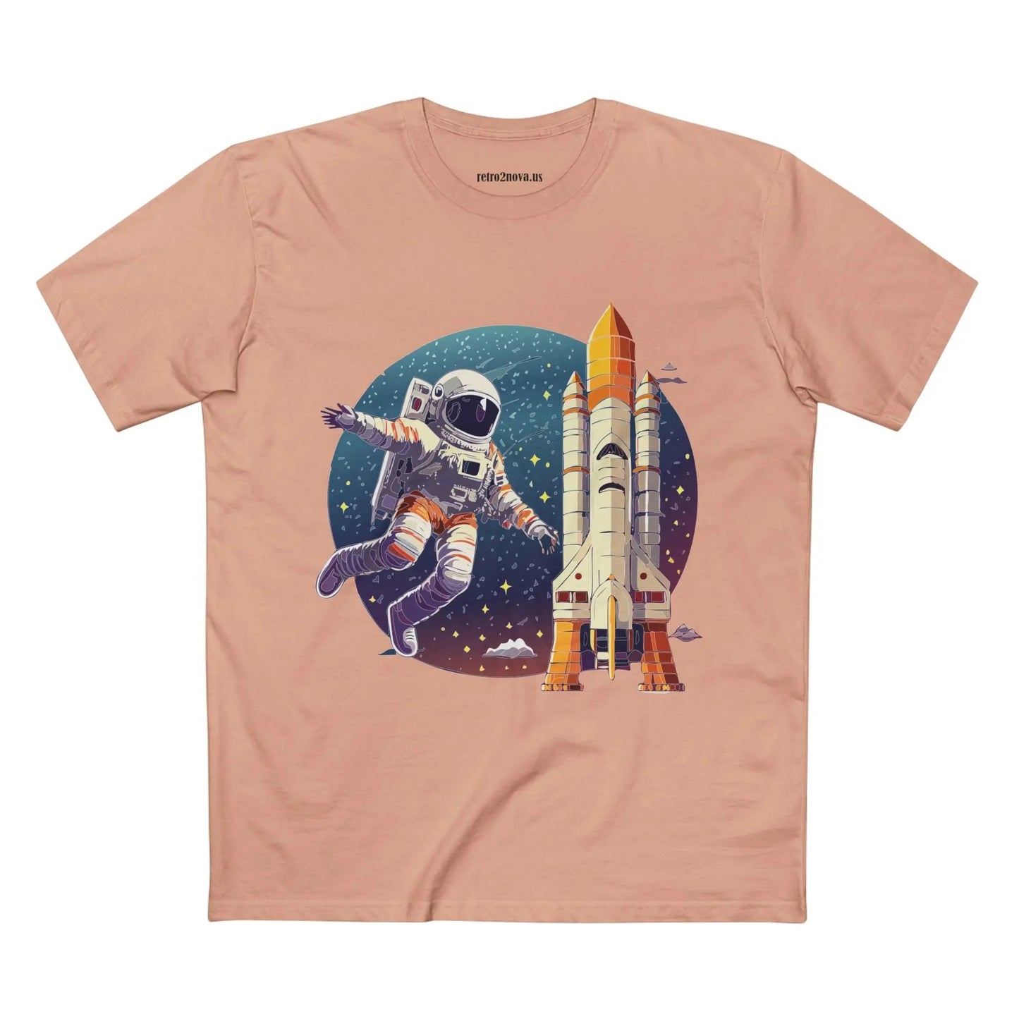 Cosmos Astronaut Shirt Unisex Premium Cotton Tee With Retro2Nova Original Art Design