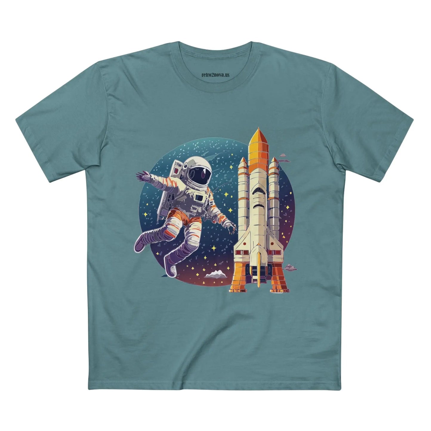 Cosmos Astronaut Shirt Unisex Premium Cotton Tee With Retro2Nova Original Art Design