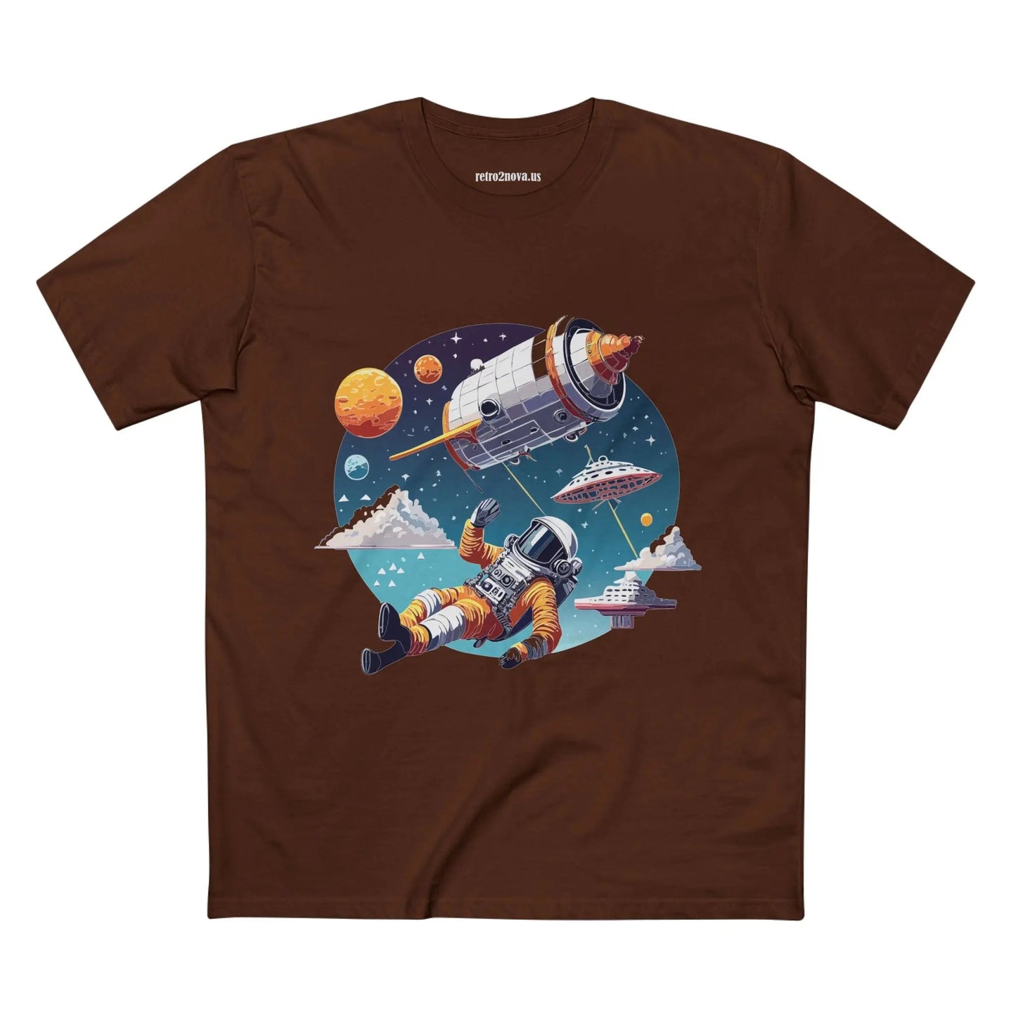 Cosmos Astronaut Shirt Unisex Premium Cotton Tee With Original Art Design From Retro2Nova CS45
