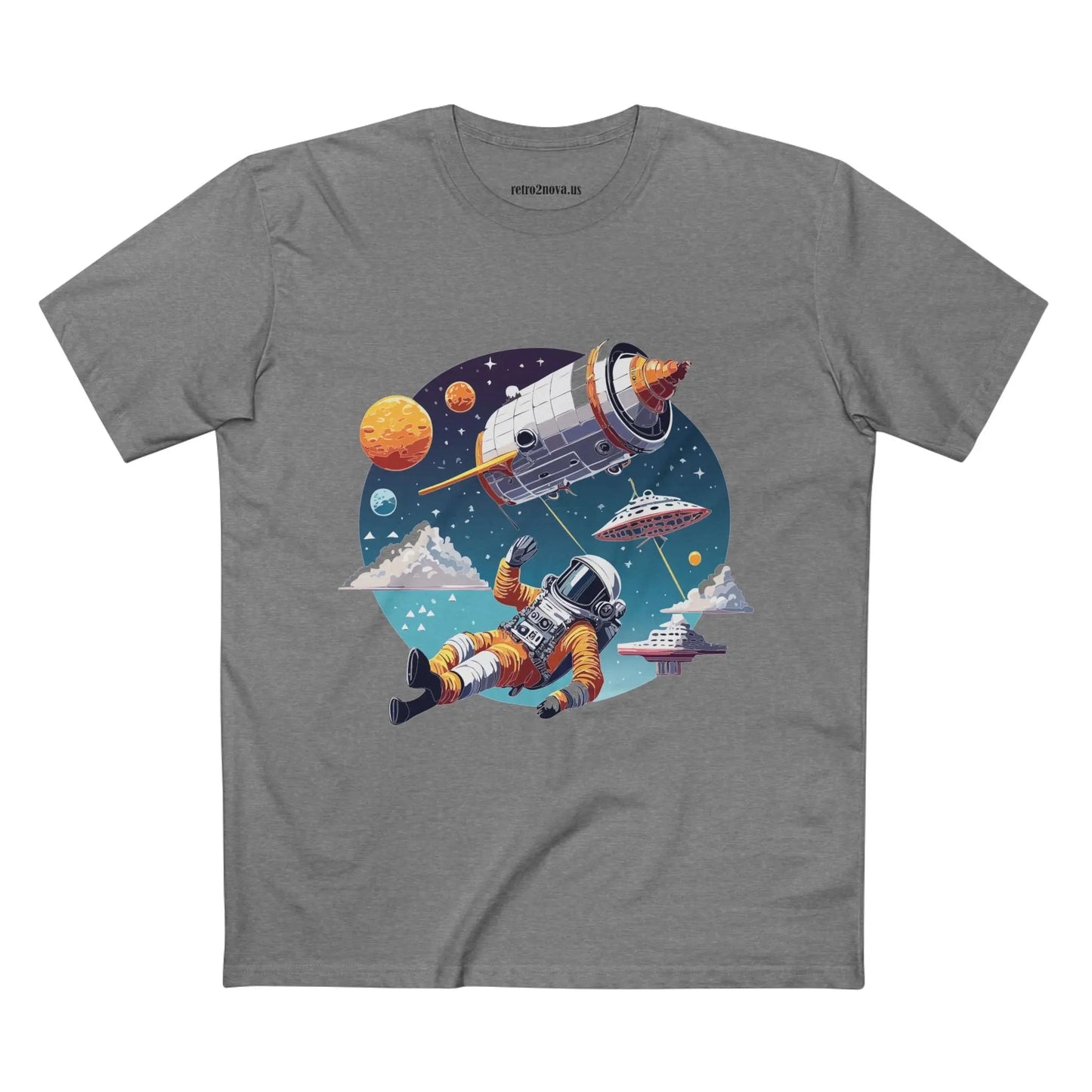 Cosmos Astronaut Shirt Unisex Premium Cotton Tee With Original Art Design From Retro2Nova CS45