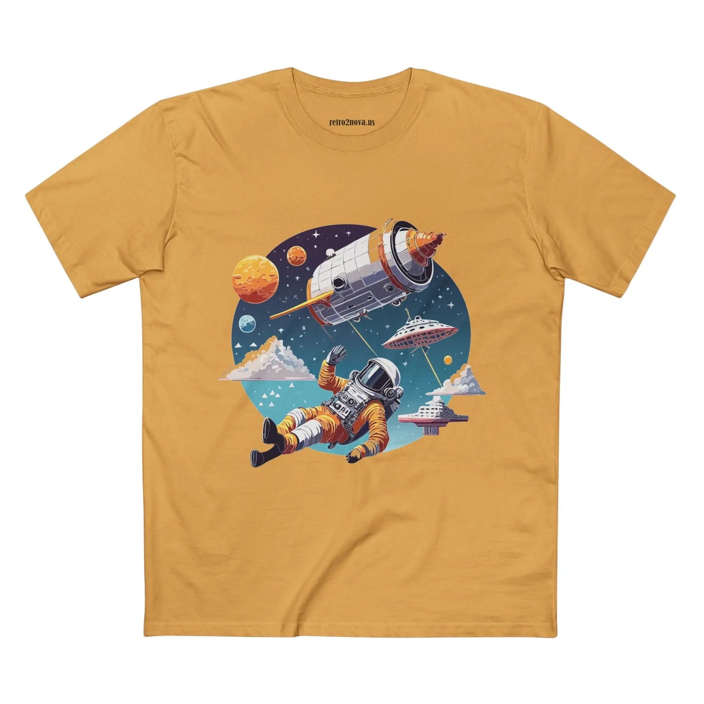 Cosmos Astronaut Shirt Unisex Premium Cotton Tee With Original Art Design From Retro2Nova CS45