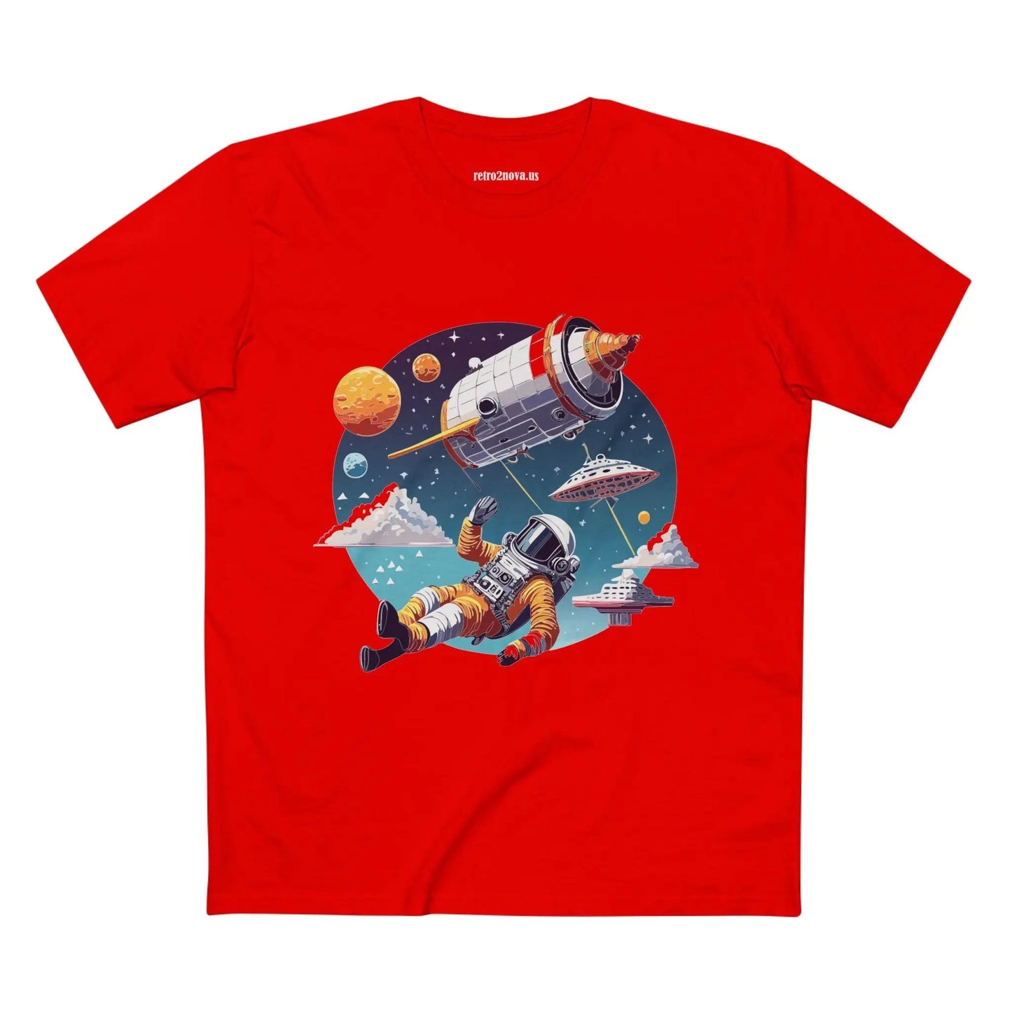 Cosmos Astronaut Shirt Unisex Premium Cotton Tee With Original Art Design From Retro2Nova CS45