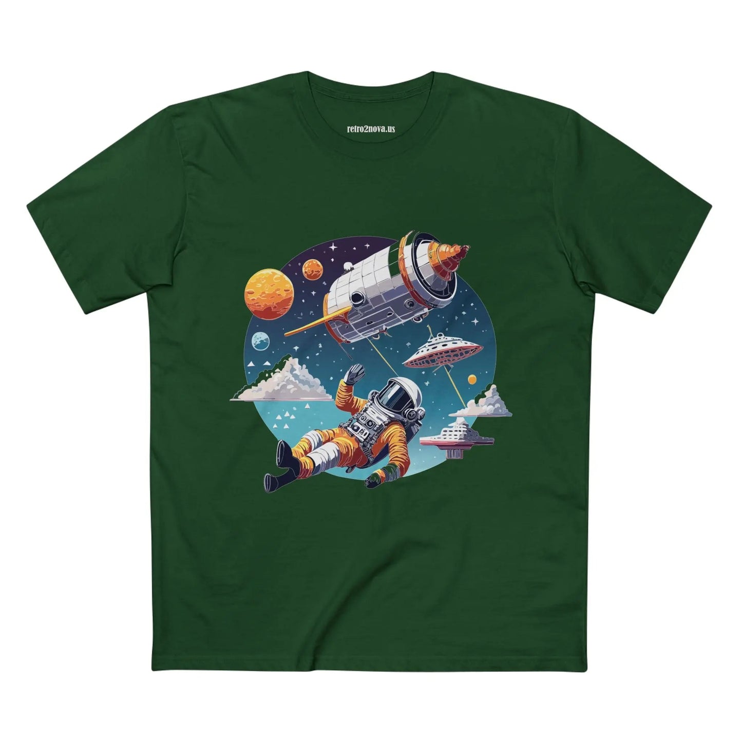 Cosmos Astronaut Shirt Unisex Premium Cotton Tee With Original Art Design From Retro2Nova CS45