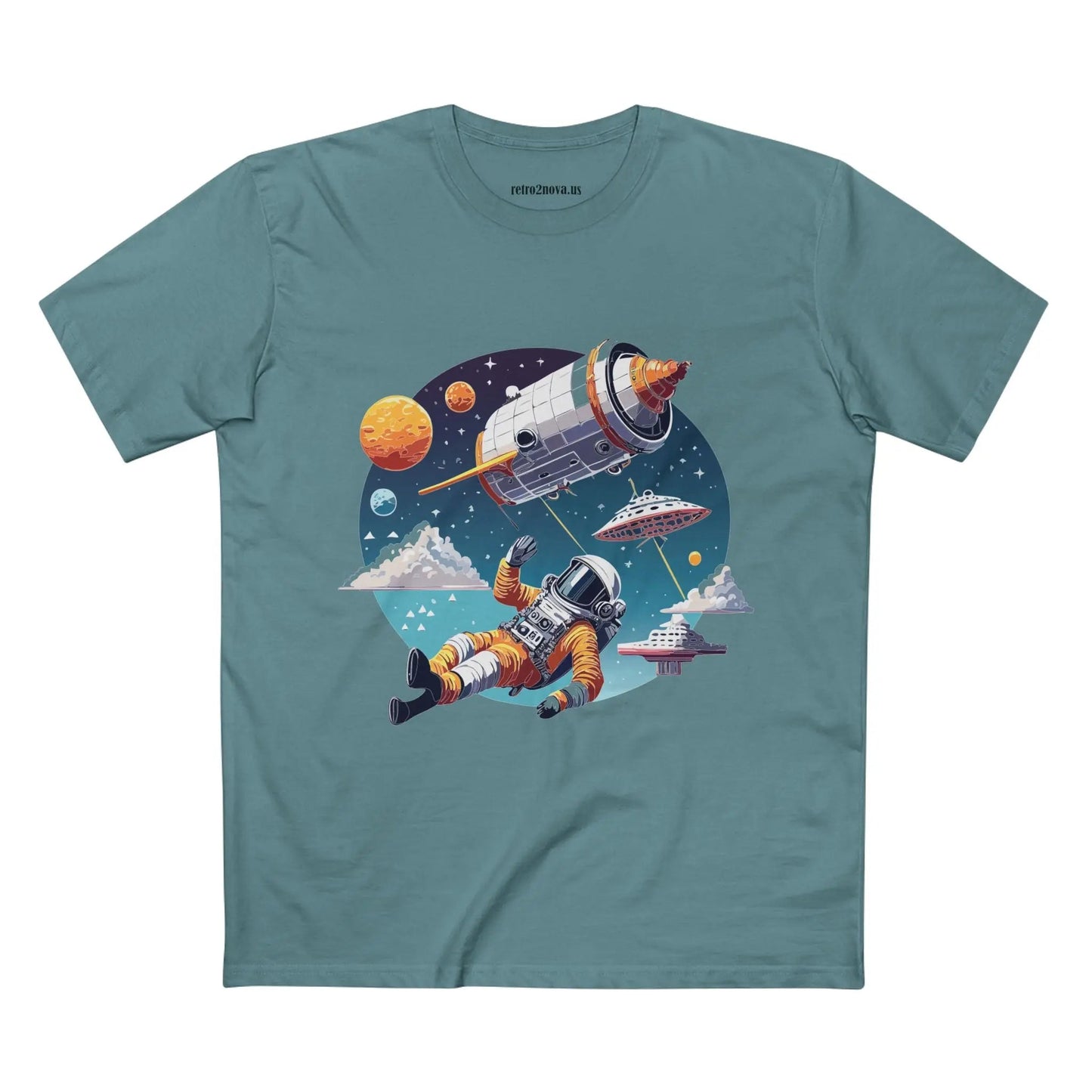 Cosmos Astronaut Shirt Unisex Premium Cotton Tee With Original Art Design From Retro2Nova CS45