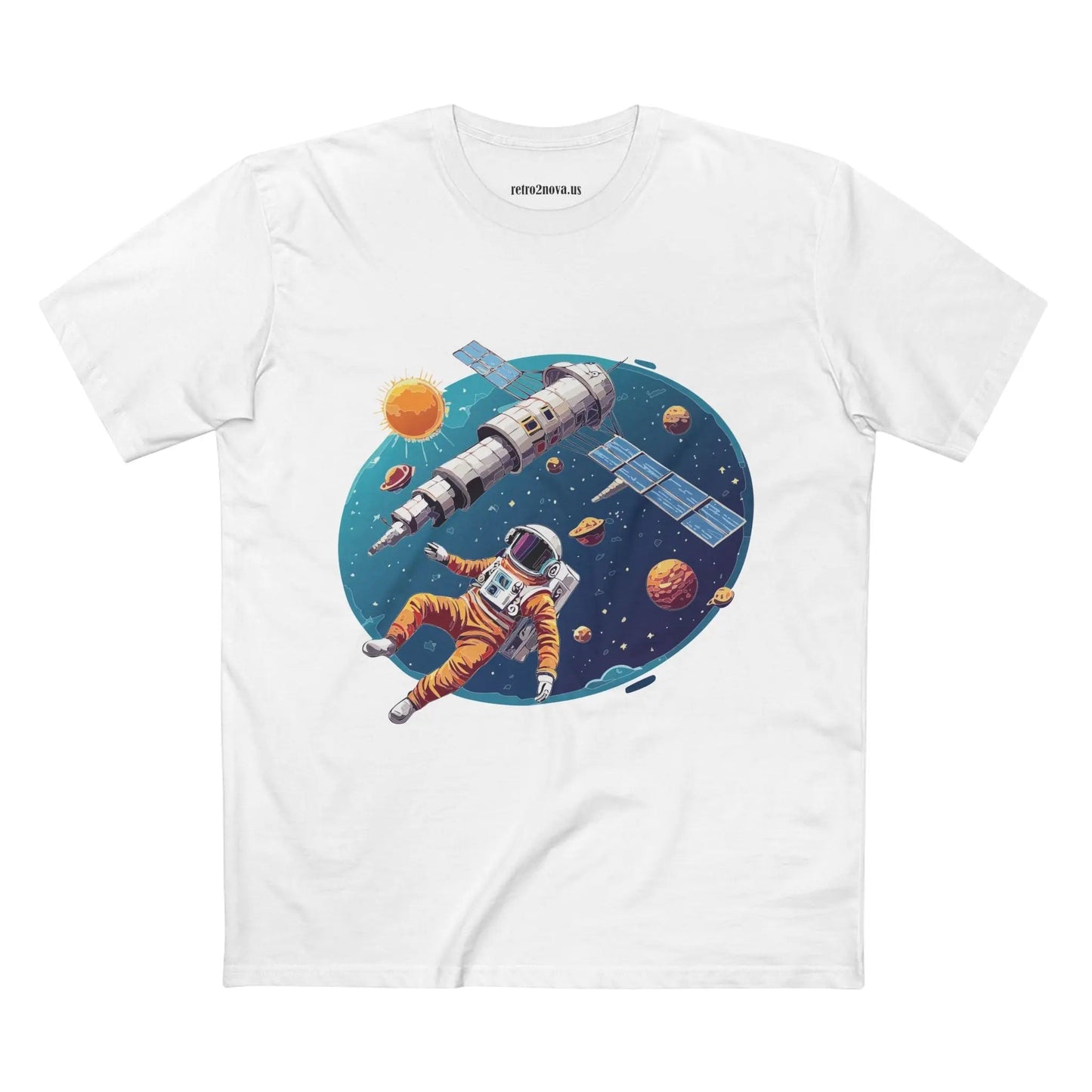 Cosmos Astronaut Shirt Unisex Premium Cotton Tee With Original Art Design From Retro2Nova