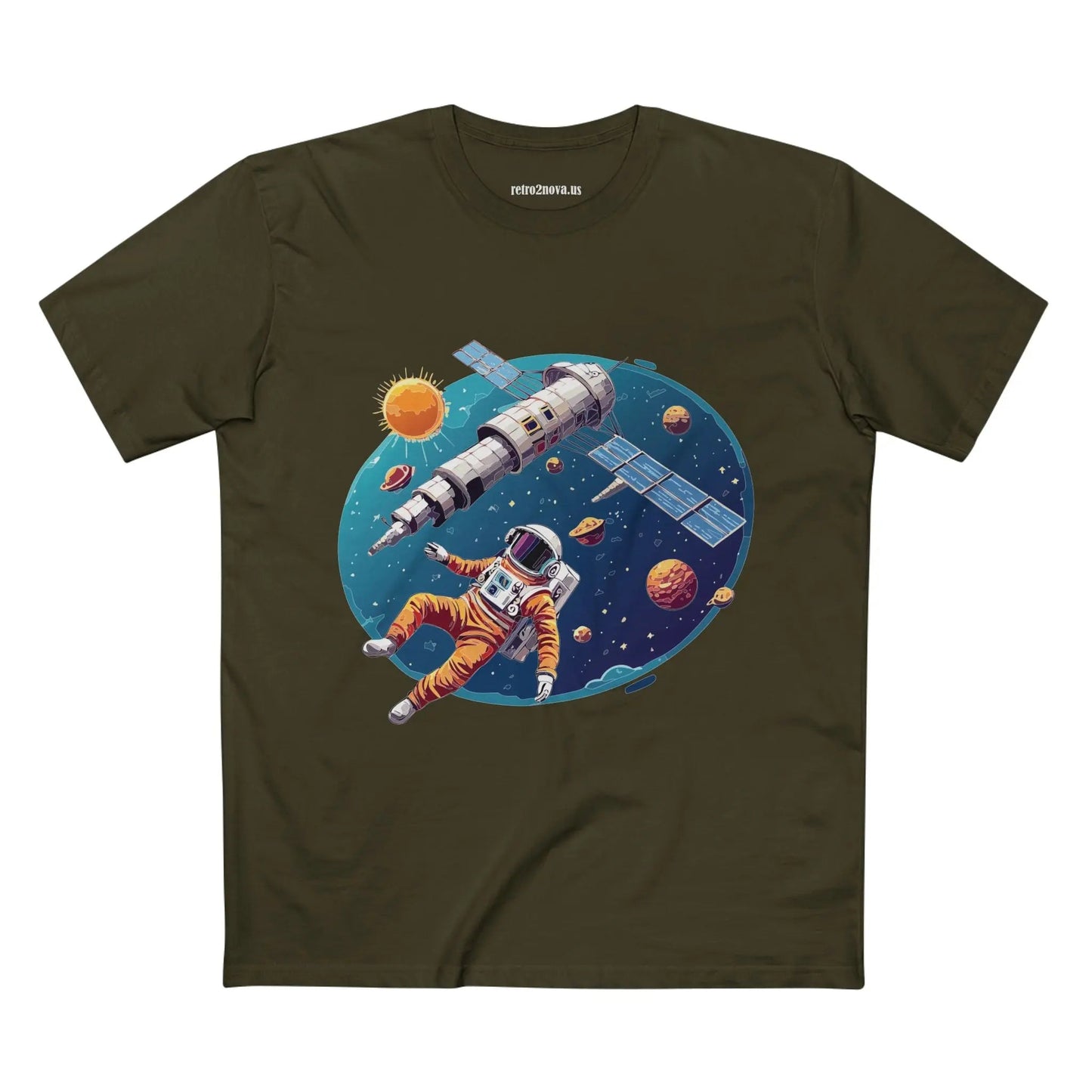 Cosmos Astronaut Shirt Unisex Premium Cotton Tee With Original Art Design From Retro2Nova