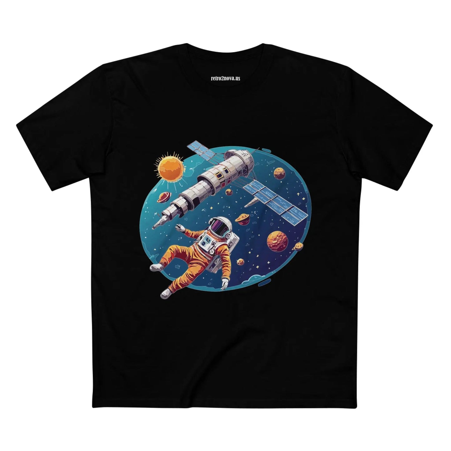 Cosmos Astronaut Shirt Unisex Premium Cotton Tee With Original Art Design From Retro2Nova