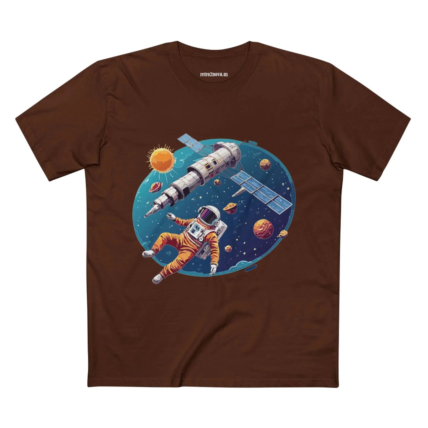 Cosmos Astronaut Shirt Unisex Premium Cotton Tee With Original Art Design From Retro2Nova