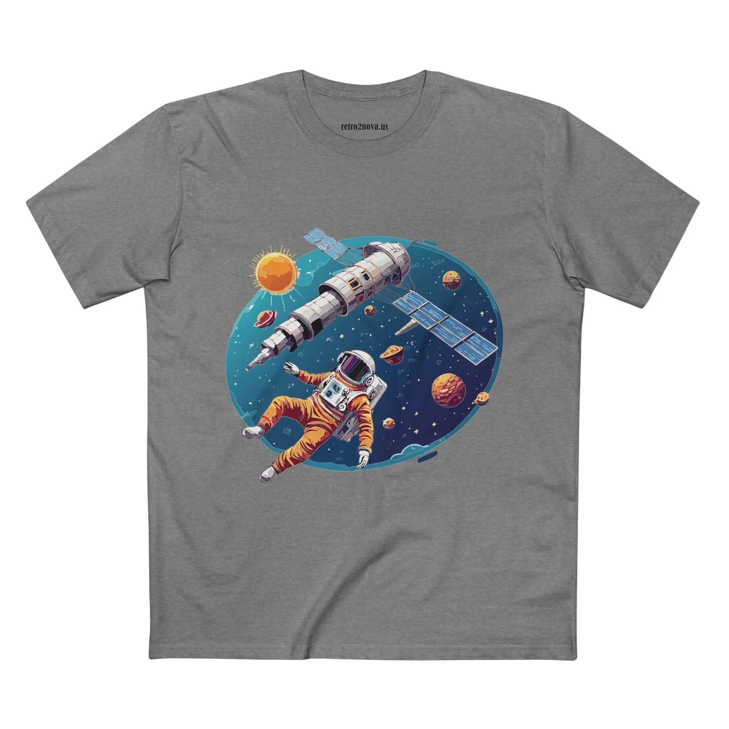 Cosmos Astronaut Shirt Unisex Premium Cotton Tee With Original Art Design From Retro2Nova