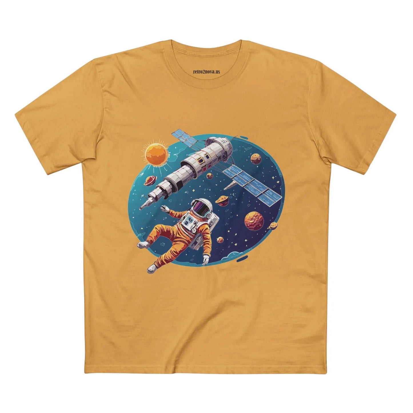 Cosmos Astronaut Shirt Unisex Premium Cotton Tee With Original Art Design From Retro2Nova