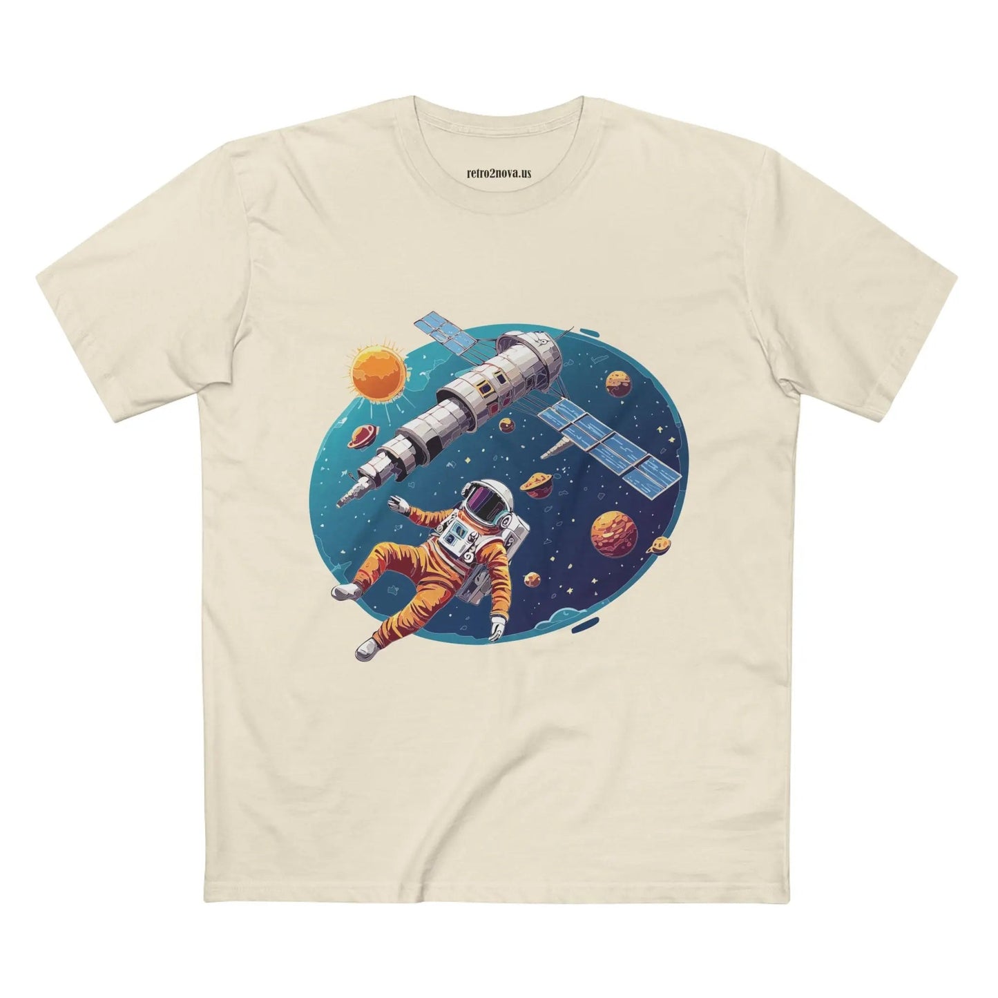 Cosmos Astronaut Shirt Unisex Premium Cotton Tee With Original Art Design From Retro2Nova