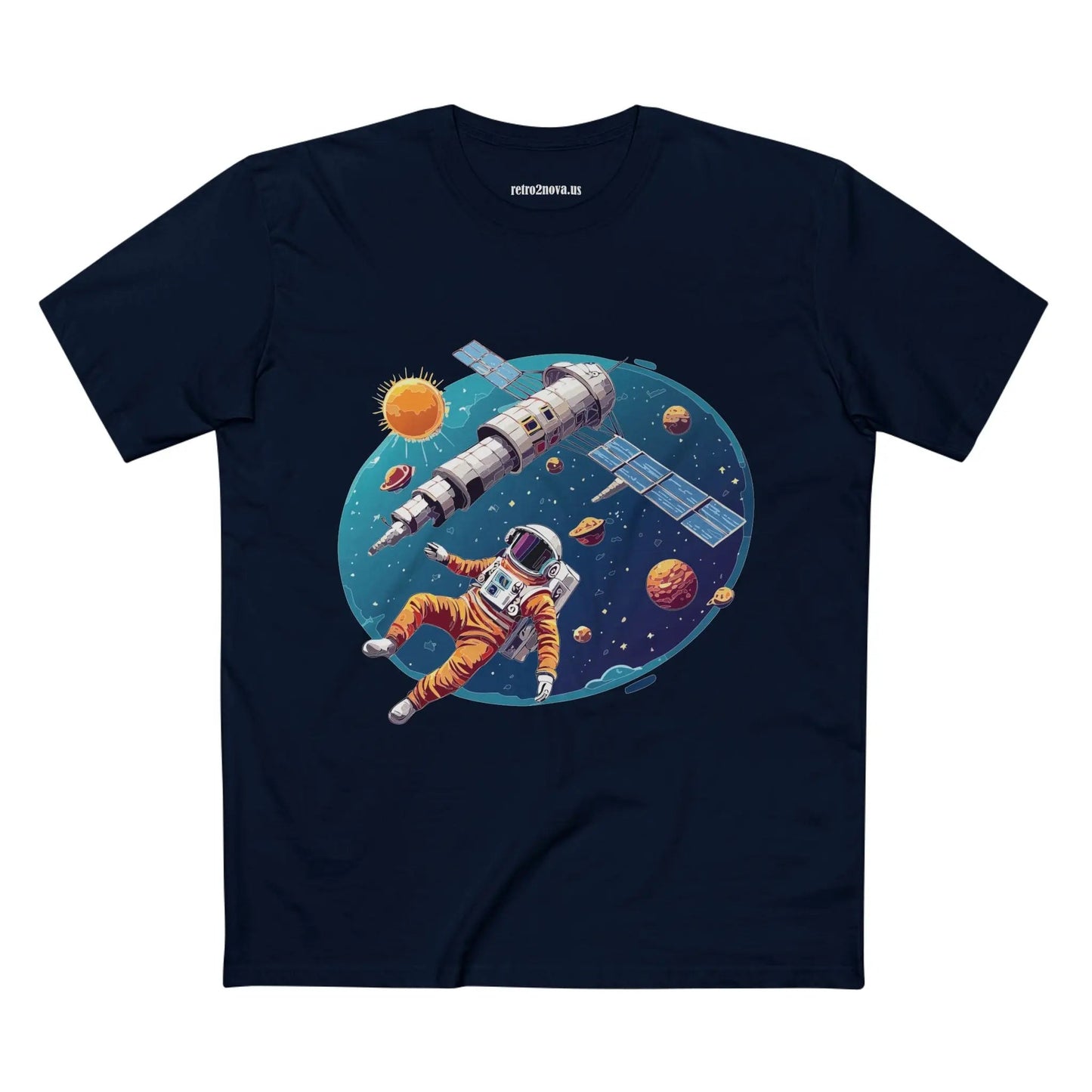 Cosmos Astronaut Shirt Unisex Premium Cotton Tee With Original Art Design From Retro2Nova