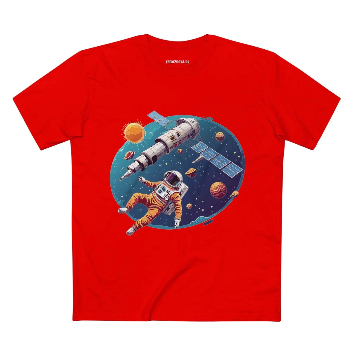 Cosmos Astronaut Shirt Unisex Premium Cotton Tee With Original Art Design From Retro2Nova