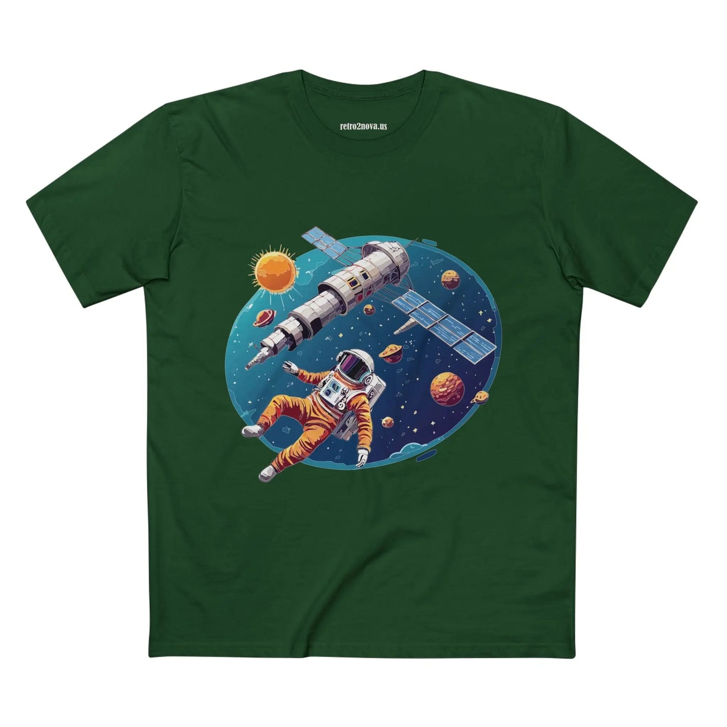 Cosmos Astronaut Shirt Unisex Premium Cotton Tee With Original Art Design From Retro2Nova