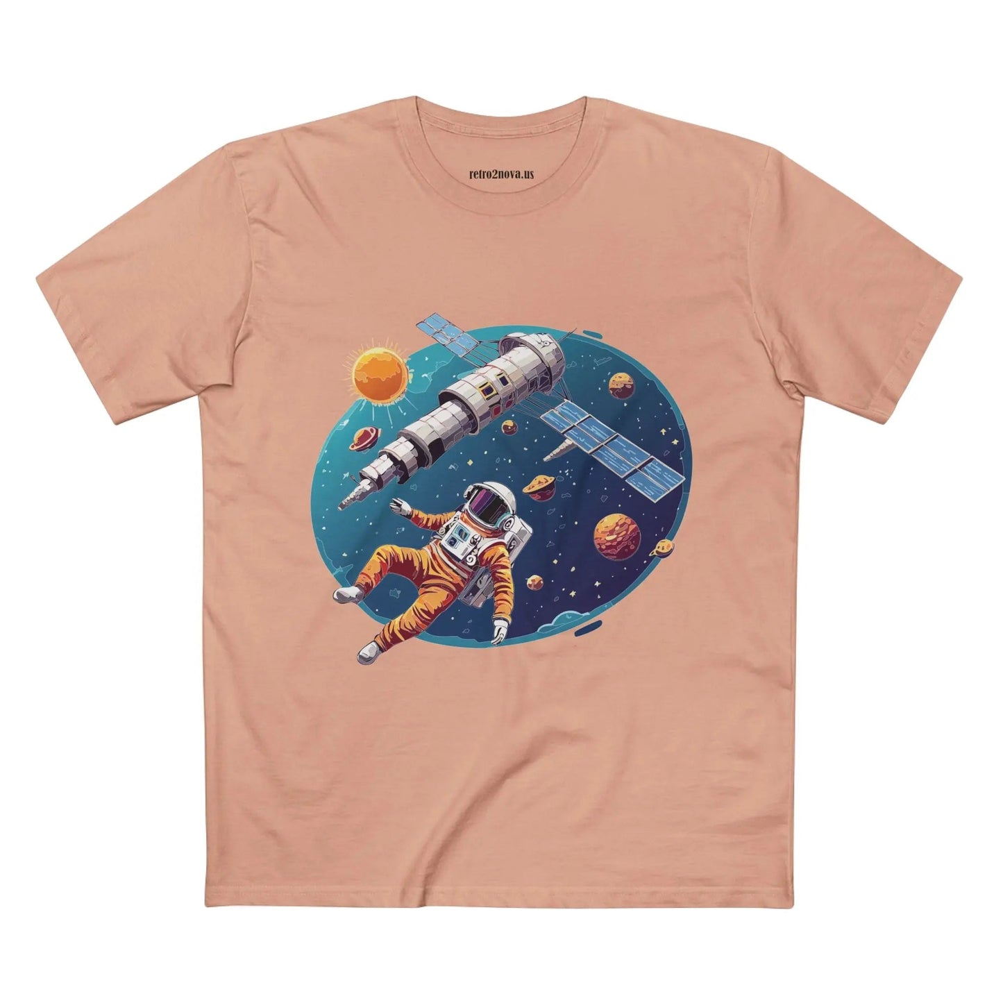 Cosmos Astronaut Shirt Unisex Premium Cotton Tee With Original Art Design From Retro2Nova