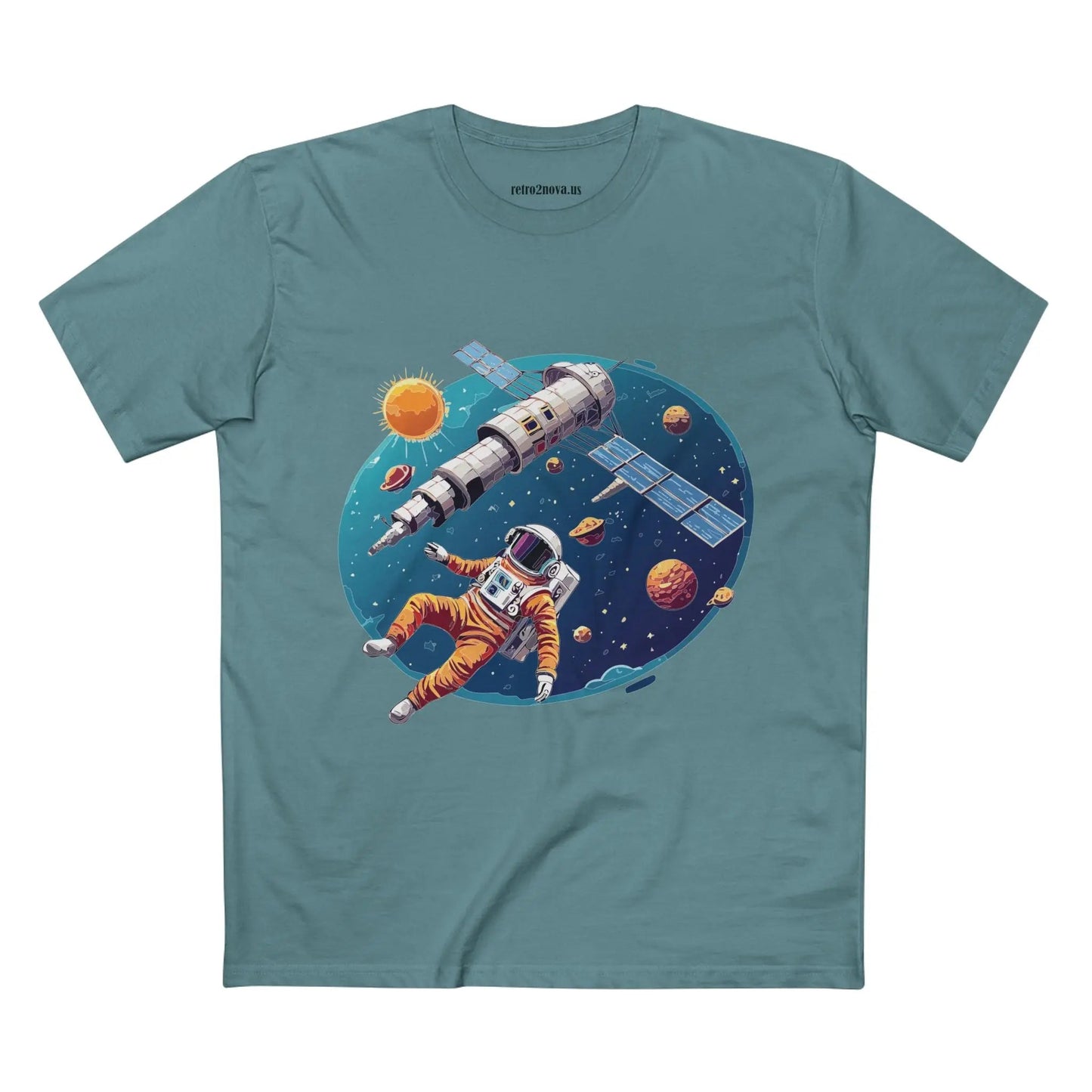 Cosmos Astronaut Shirt Unisex Premium Cotton Tee With Original Art Design From Retro2Nova