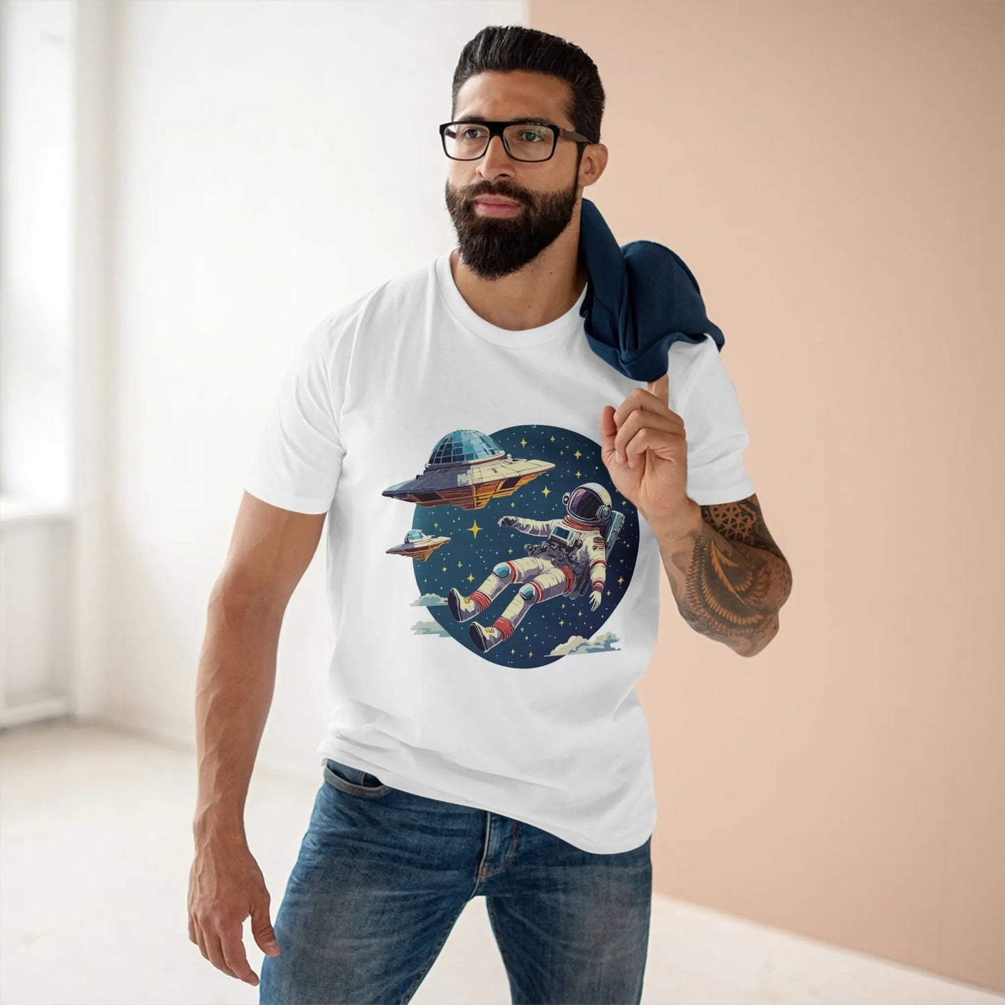 Cosmos Shirt Astronaut Shirt CS 26 Unisex Premium Cotton Tee Original Art Collection Retro2Nova