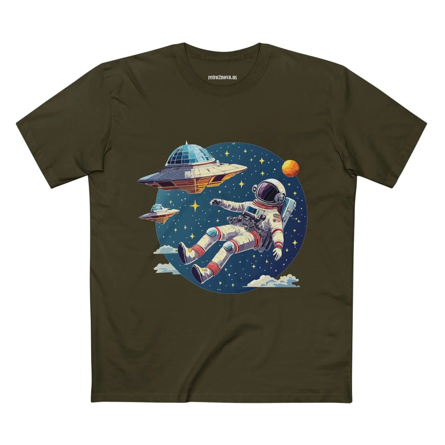 Cosmos Shirt Astronaut Shirt CS 26 Unisex Premium Cotton Tee Original Art Collection Retro2Nova