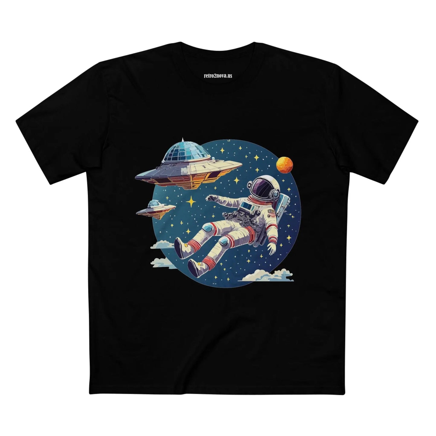Cosmos Shirt Astronaut Shirt CS 26 Unisex Premium Cotton Tee Original Art Collection Retro2Nova