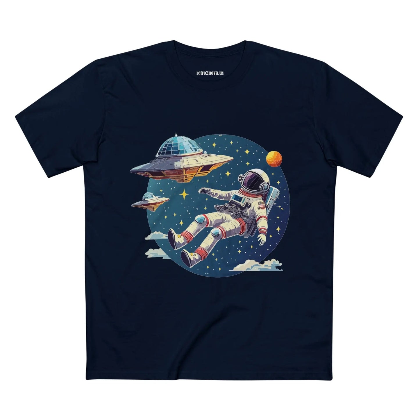 Cosmos Shirt Astronaut Shirt CS 26 Unisex Premium Cotton Tee Original Art Collection Retro2Nova