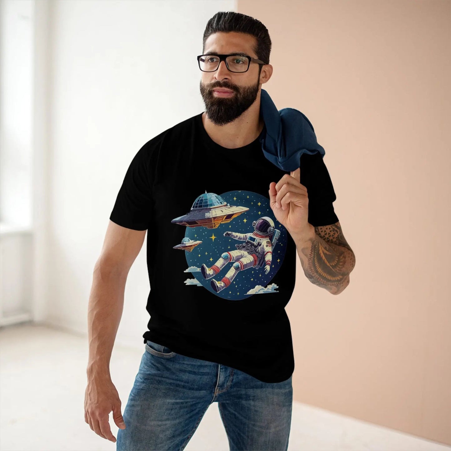 Cosmos Shirt Astronaut Shirt CS 26 Unisex Premium Cotton Tee Original Art Collection Retro2Nova