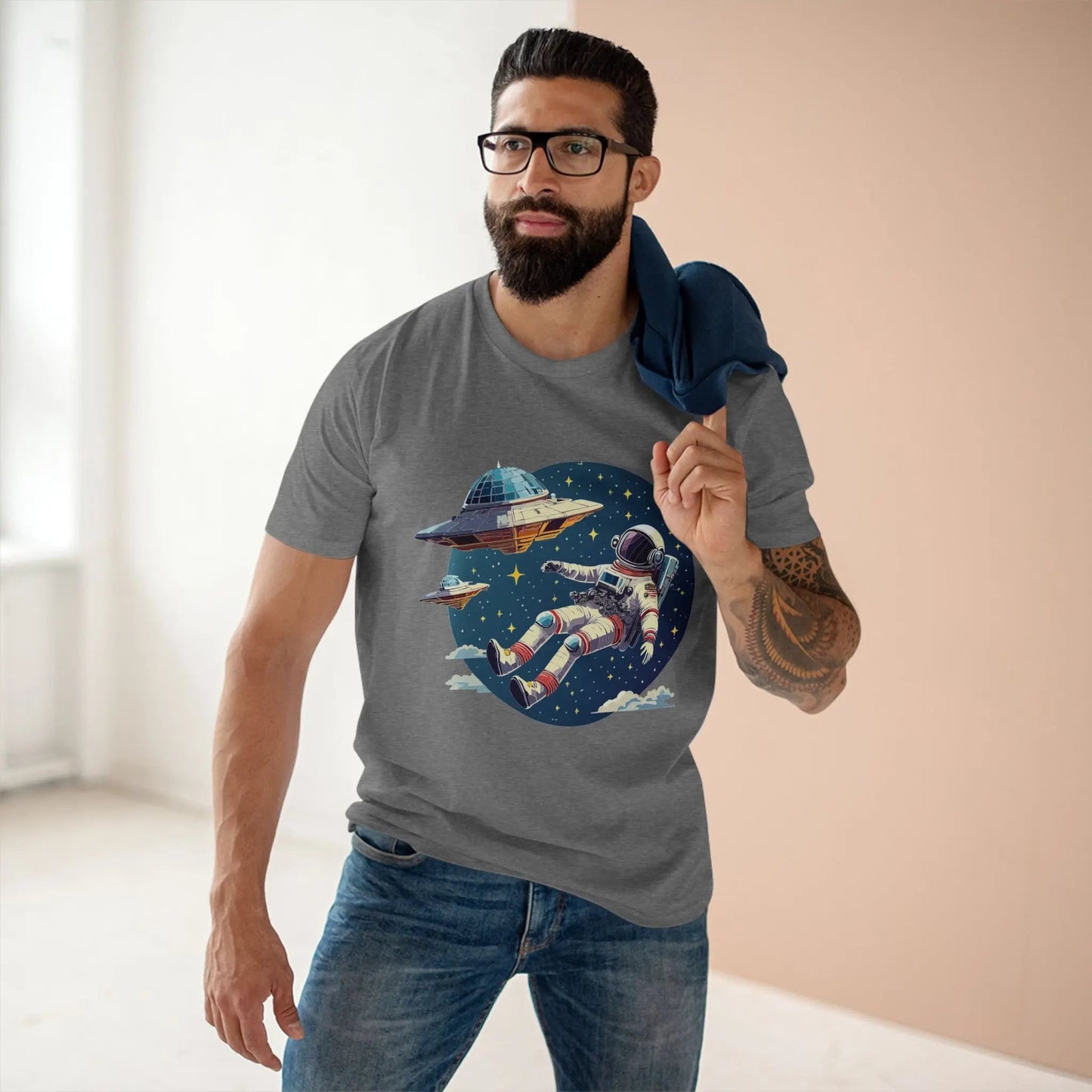 Cosmos Shirt Astronaut Shirt CS 26 Unisex Premium Cotton Tee Original Art Collection Retro2Nova
