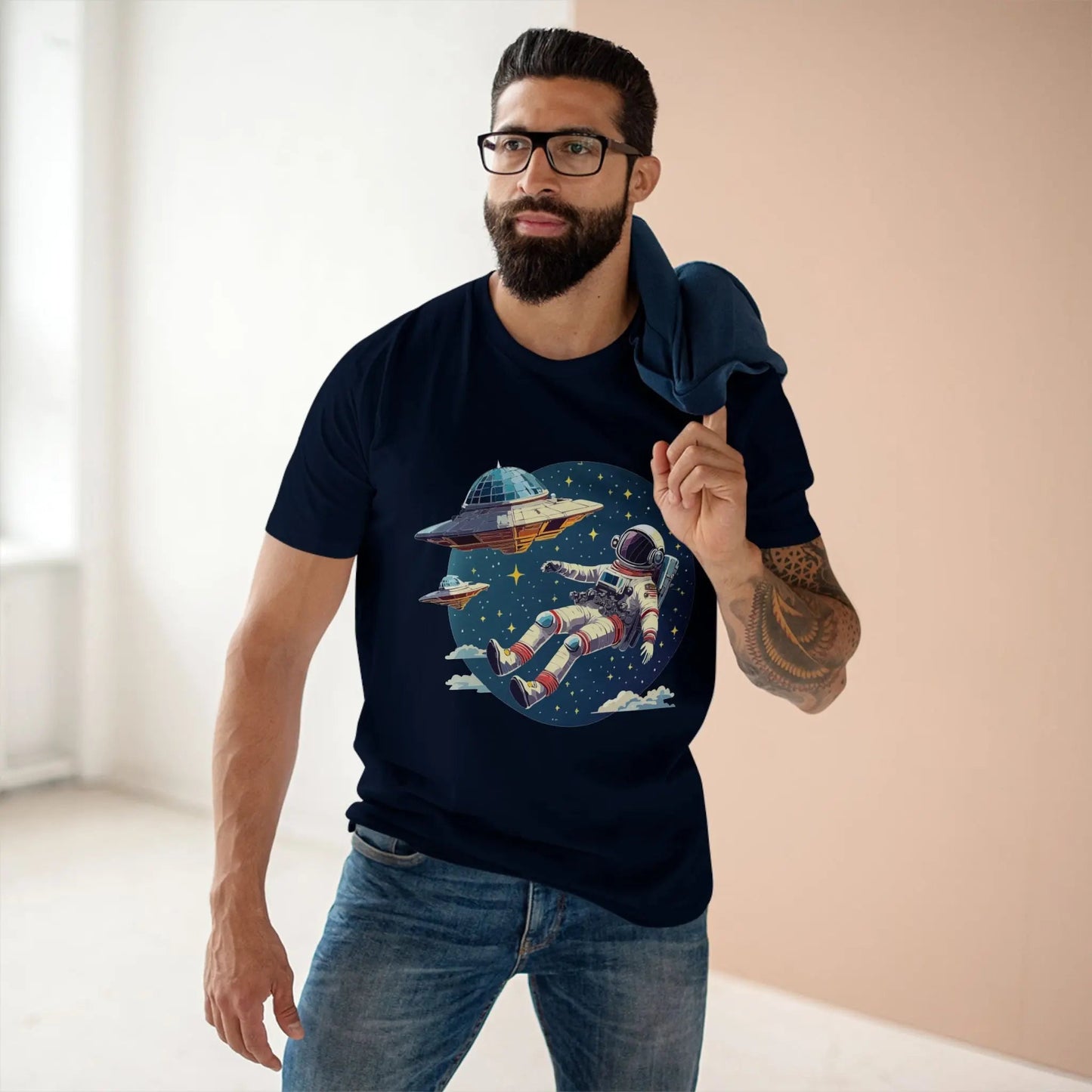 Cosmos Shirt Astronaut Shirt CS 26 Unisex Premium Cotton Tee Original Art Collection Retro2Nova