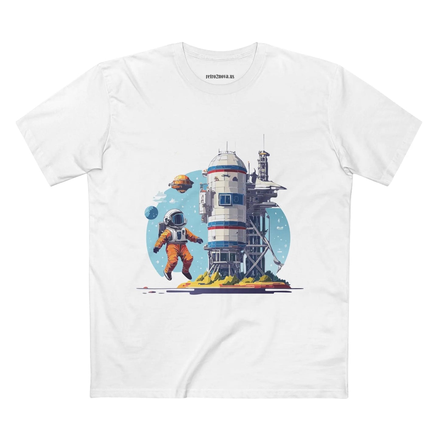 Cosmos Astronaut Shirt Unisex Premium Cotton Tee With Original Art Design From Retro2Nova