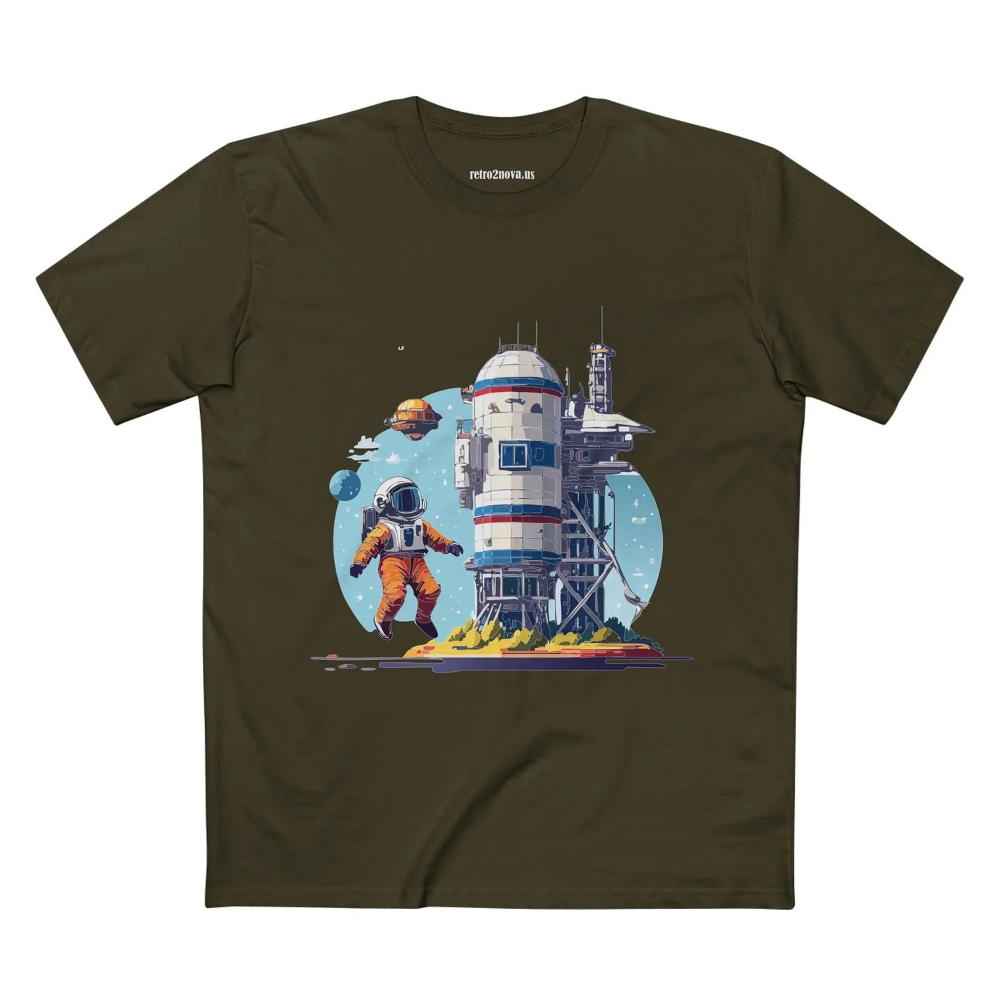 Cosmos Astronaut Shirt Unisex Premium Cotton Tee With Original Art Design From Retro2Nova