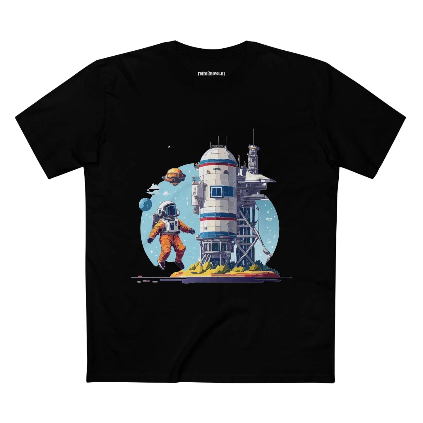 Cosmos Astronaut Shirt Unisex Premium Cotton Tee With Original Art Design From Retro2Nova