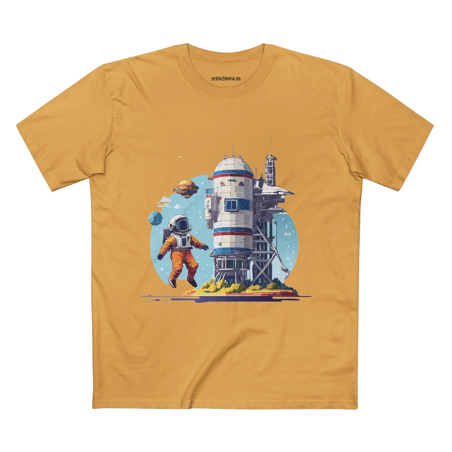 Cosmos Astronaut Shirt Unisex Premium Cotton Tee With Original Art Design From Retro2Nova
