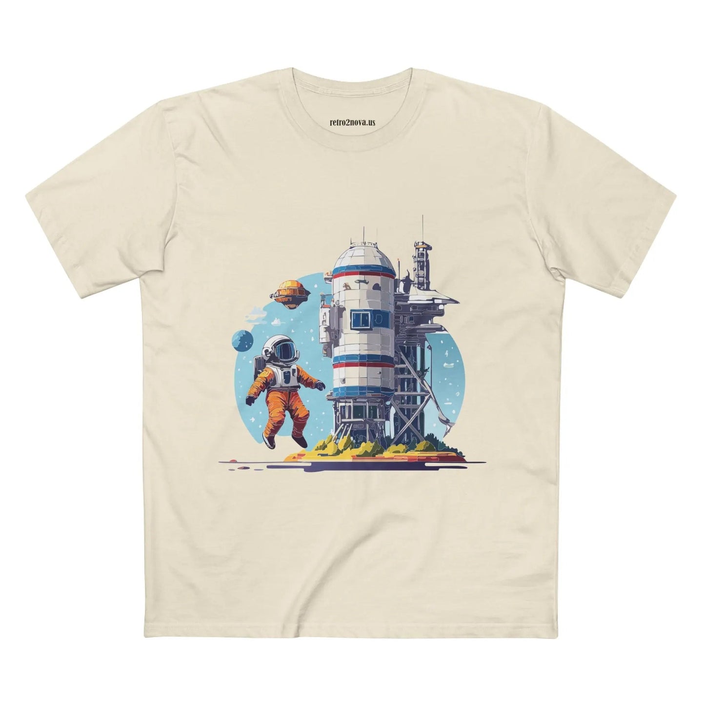 Cosmos Astronaut Shirt Unisex Premium Cotton Tee With Original Art Design From Retro2Nova