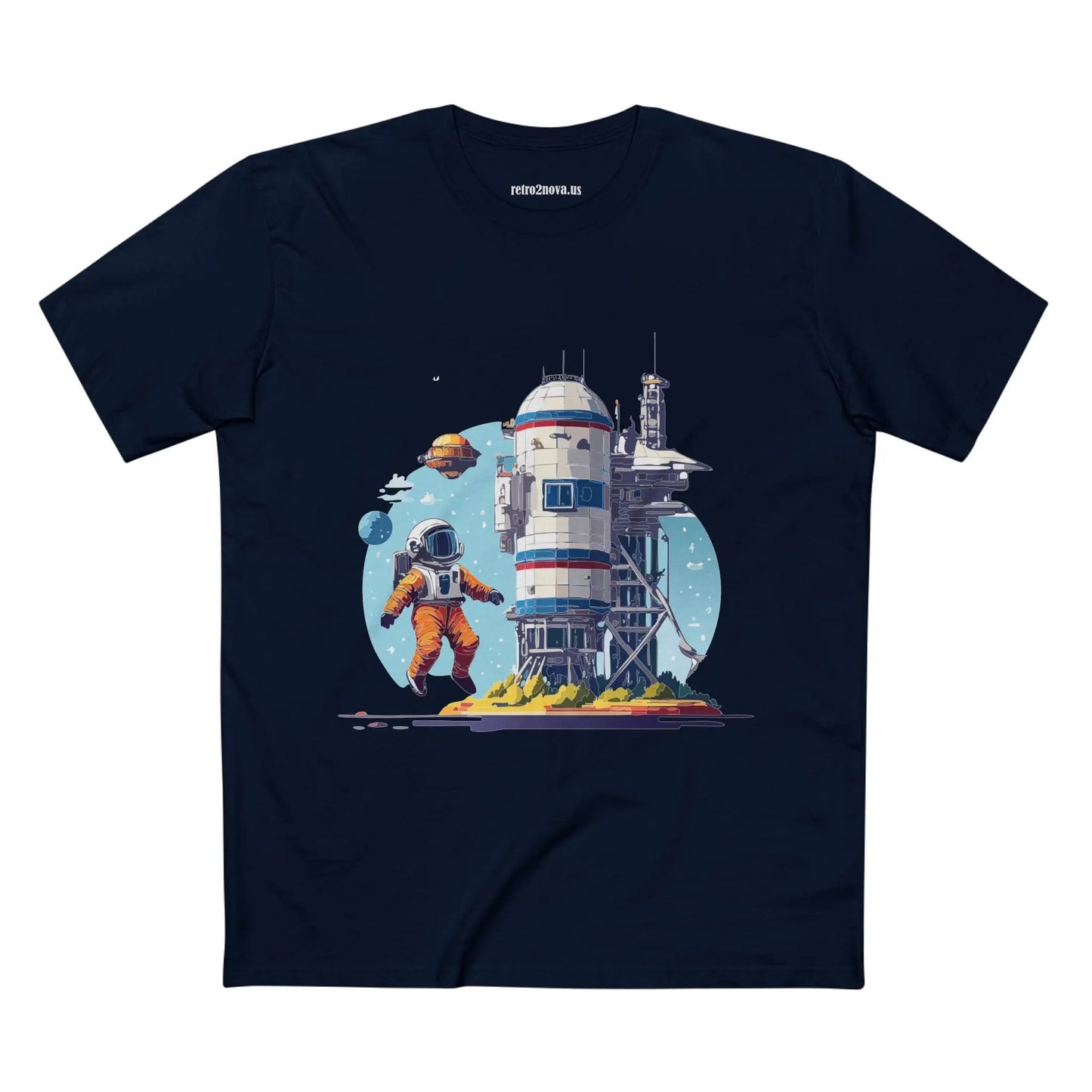 Cosmos Astronaut Shirt Unisex Premium Cotton Tee With Original Art Design From Retro2Nova