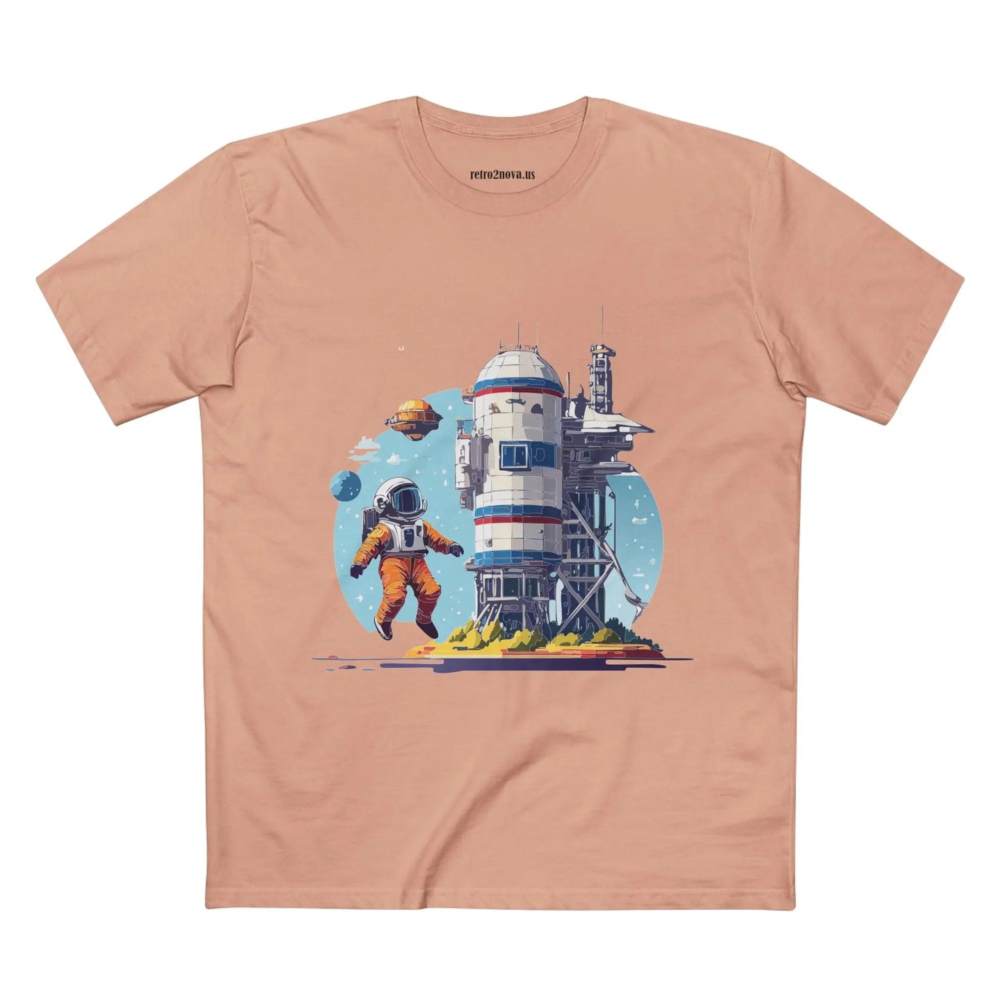Cosmos Astronaut Shirt Unisex Premium Cotton Tee With Original Art Design From Retro2Nova